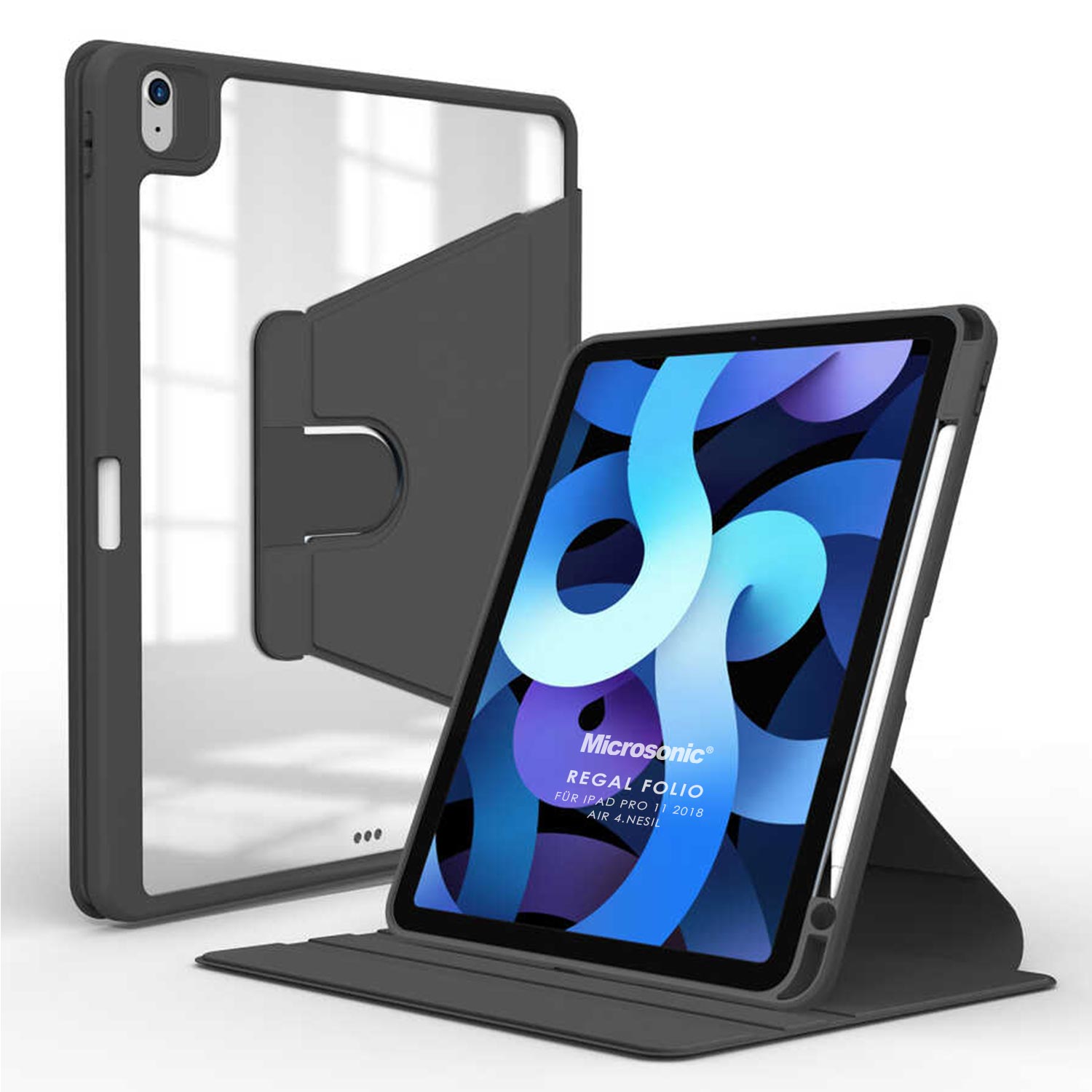 Microsonic Apple iPad Air 11 2026 Kılıf (A3459-A3460) Regal Folio Siyah