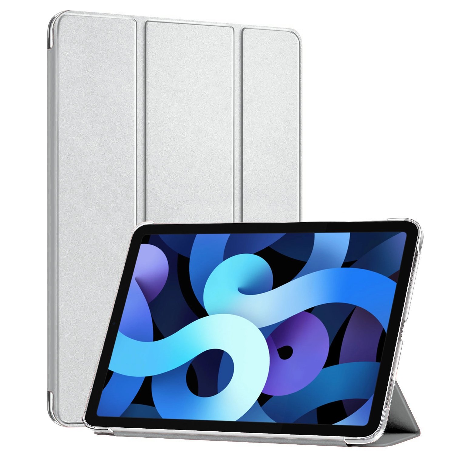 Microsonic Apple iPad Air 11 2026 Kılıf (A3459-A3460) Slim Translucent Back Smart Cover Gümüş