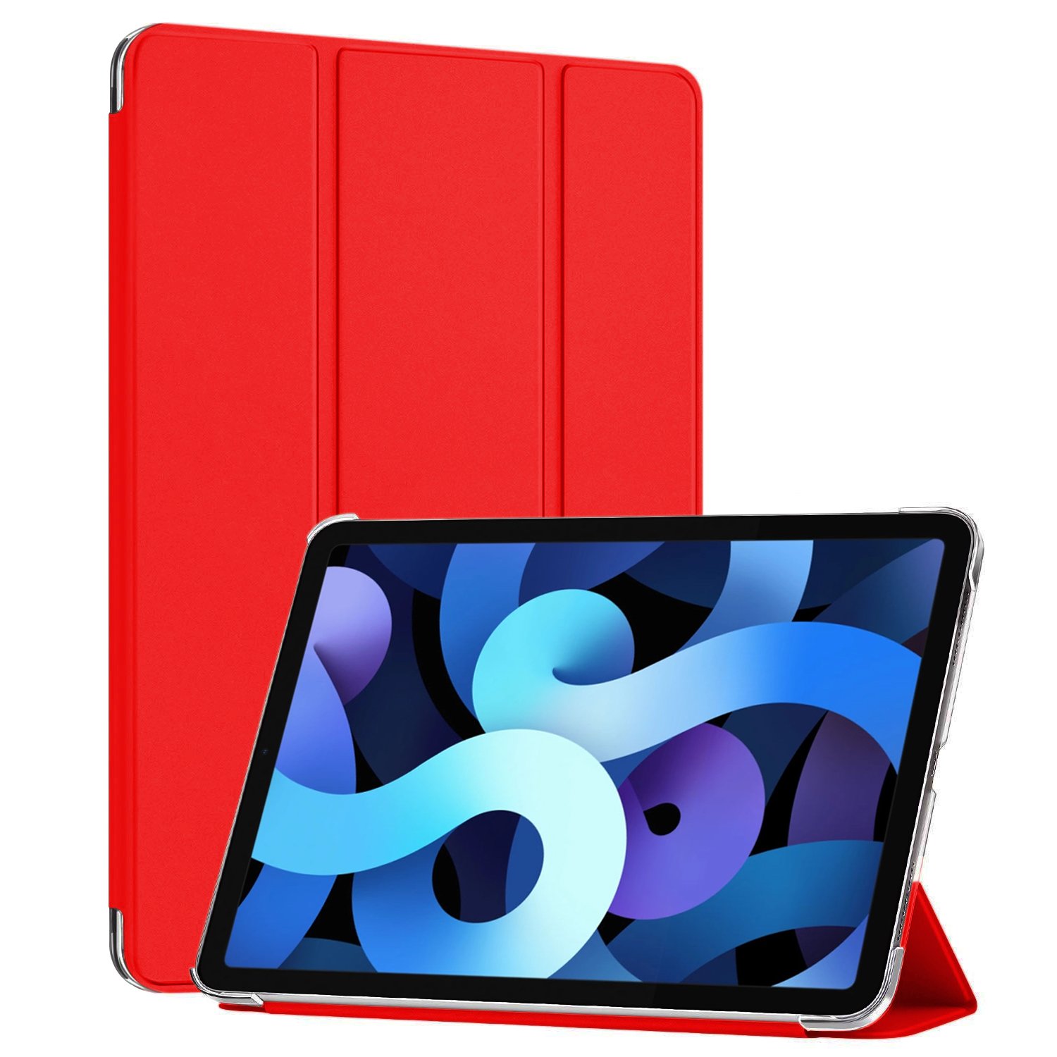 Microsonic Apple iPad Air 11 2026 Kılıf (A3459-A3460) Slim Translucent Back Smart Cover Kırmızı