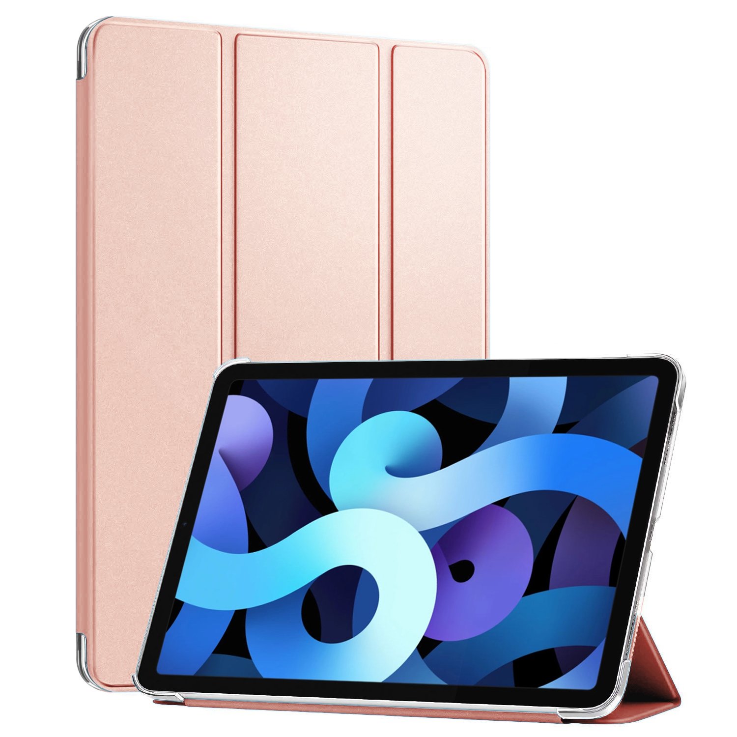 Microsonic Apple iPad Air 11 2026 Kılıf (A3459-A3460) Slim Translucent Back Smart Cover Rose Gold