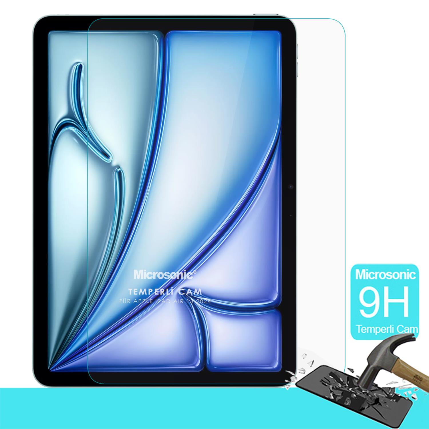 Microsonic Apple iPad Air 13 2026 (A3461-A3462) Tempered Glass Cam Ekran Koruyucu
