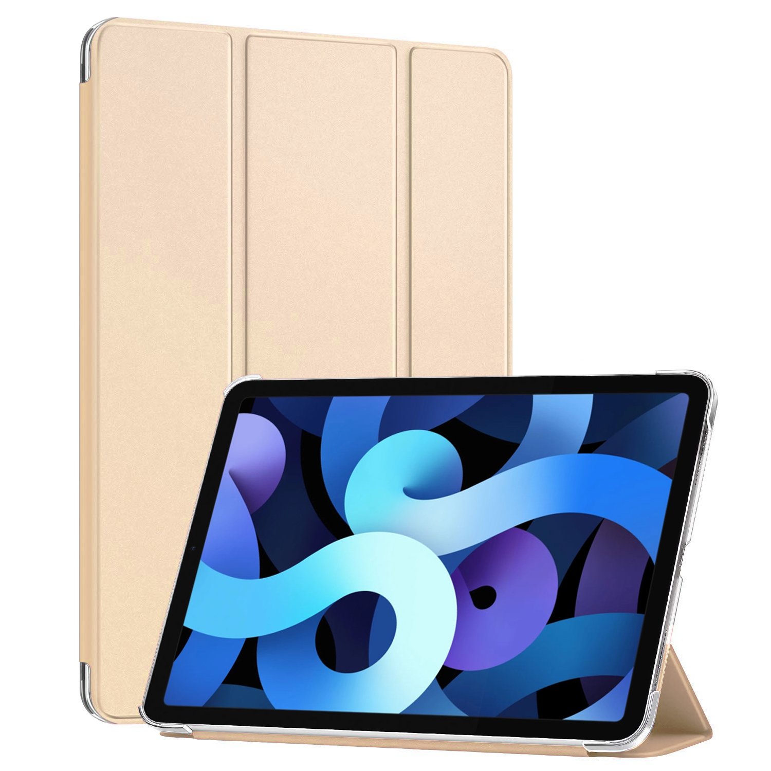 Microsonic Apple iPad Air 13 2026 Kılıf (A3461-A3462) Slim Translucent Back Smart Cover Gold