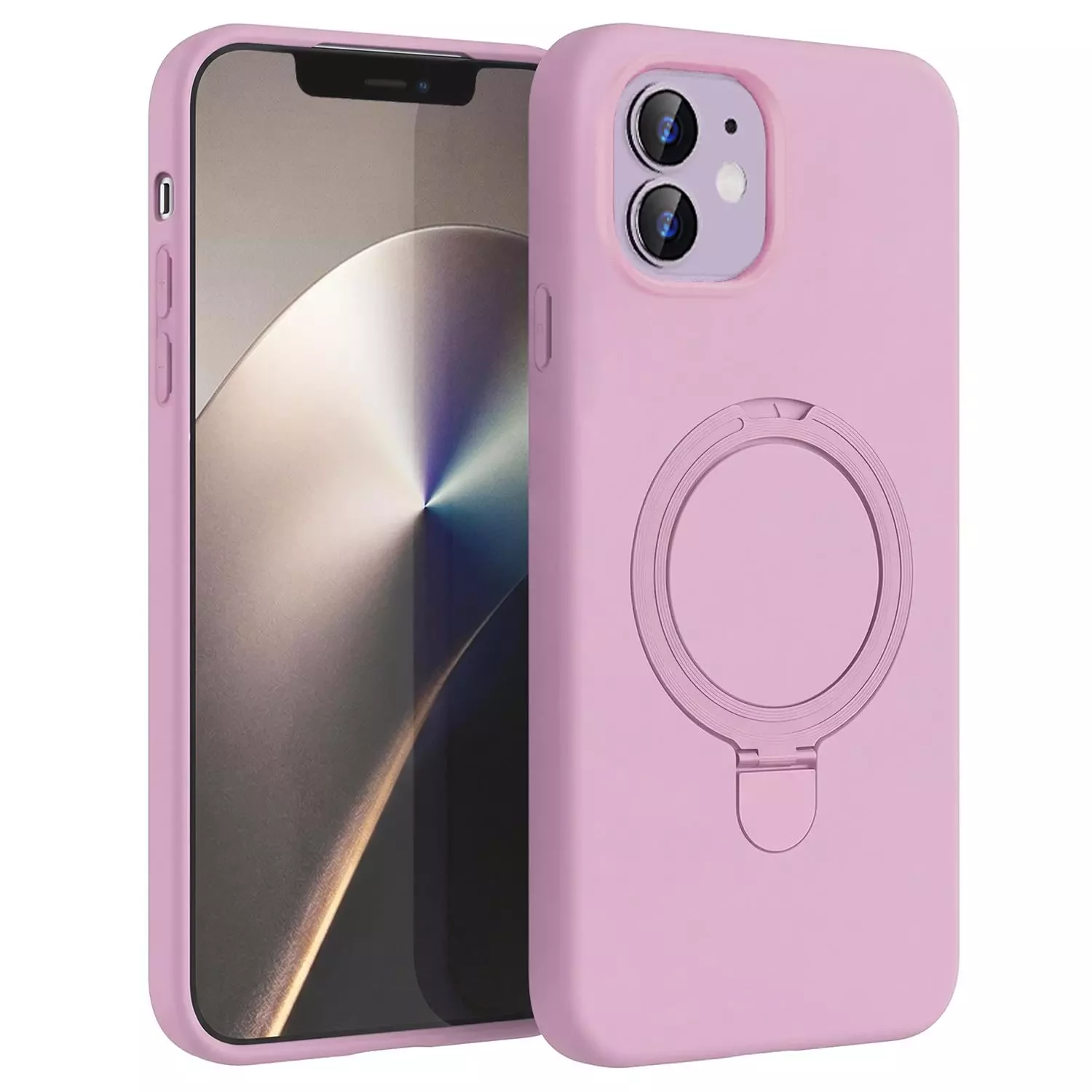 Microsonic Apple iPhone 11 Kılıf Aura Stant MagSafe Pembe