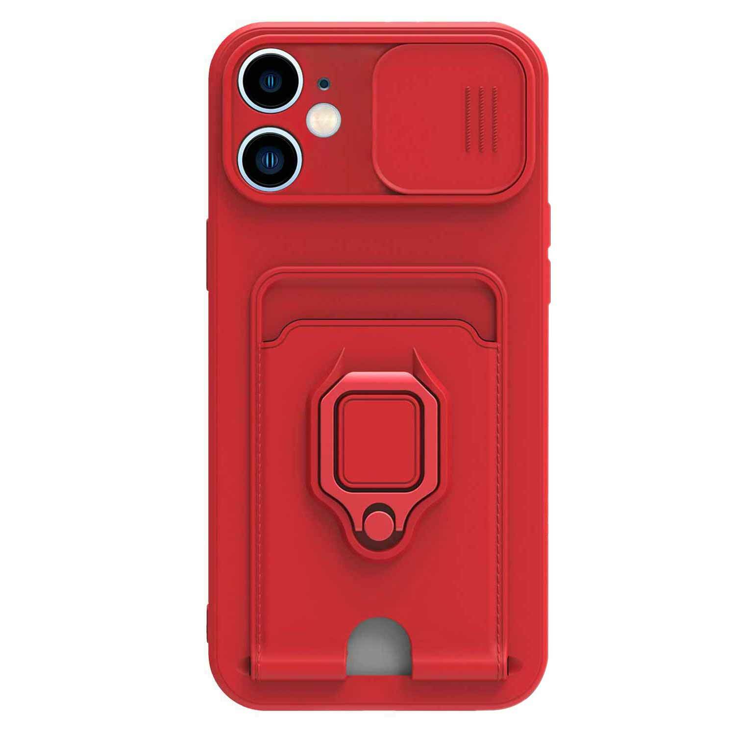 Microsonic Apple iPhone 12 Kılıf Multifunction Silicone Kırmızı