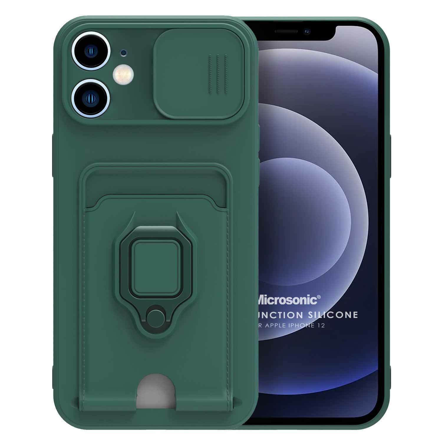 Microsonic Apple iPhone 12 Kılıf Multifunction Silicone Yeşil
