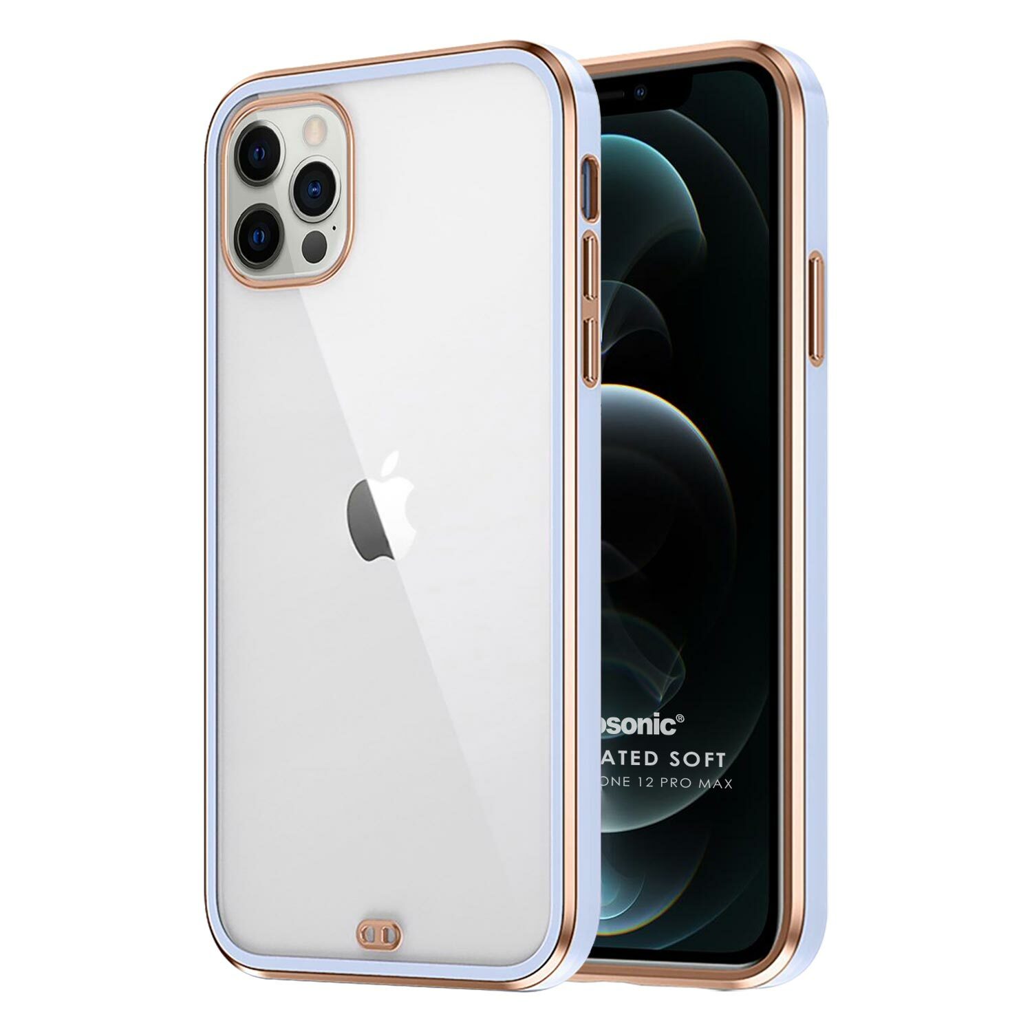 Microsonic Apple iPhone 12 Pro Max Kılıf Laser Plated Soft Lila