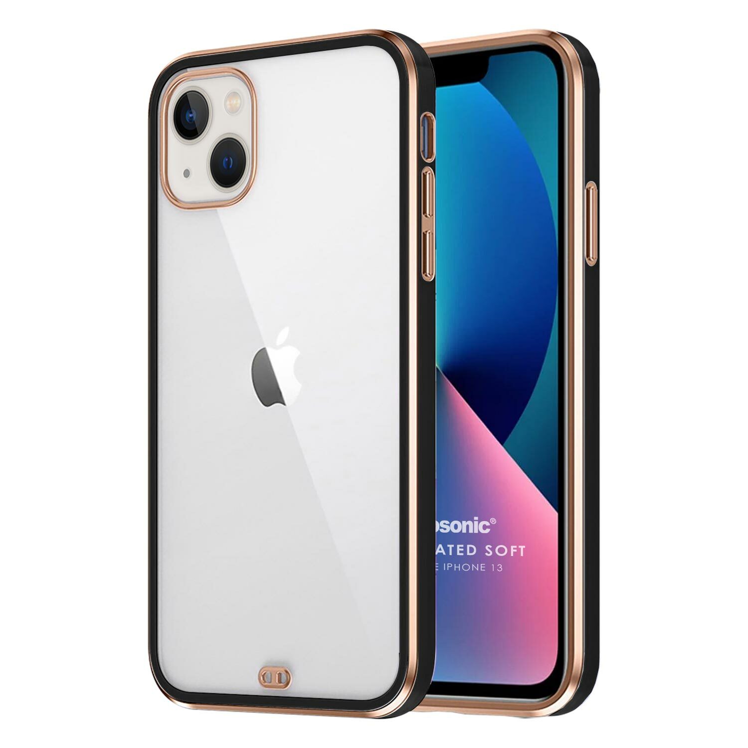 Microsonic Apple iPhone 13 Kılıf Laser Plated Soft Siyah