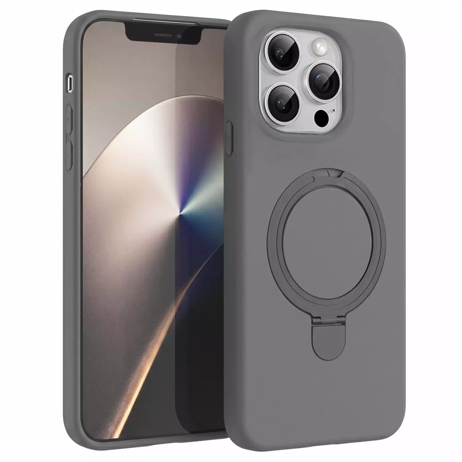 Microsonic Apple iPhone 13 Pro Max Kılıf Aura Stant MagSafe Gri