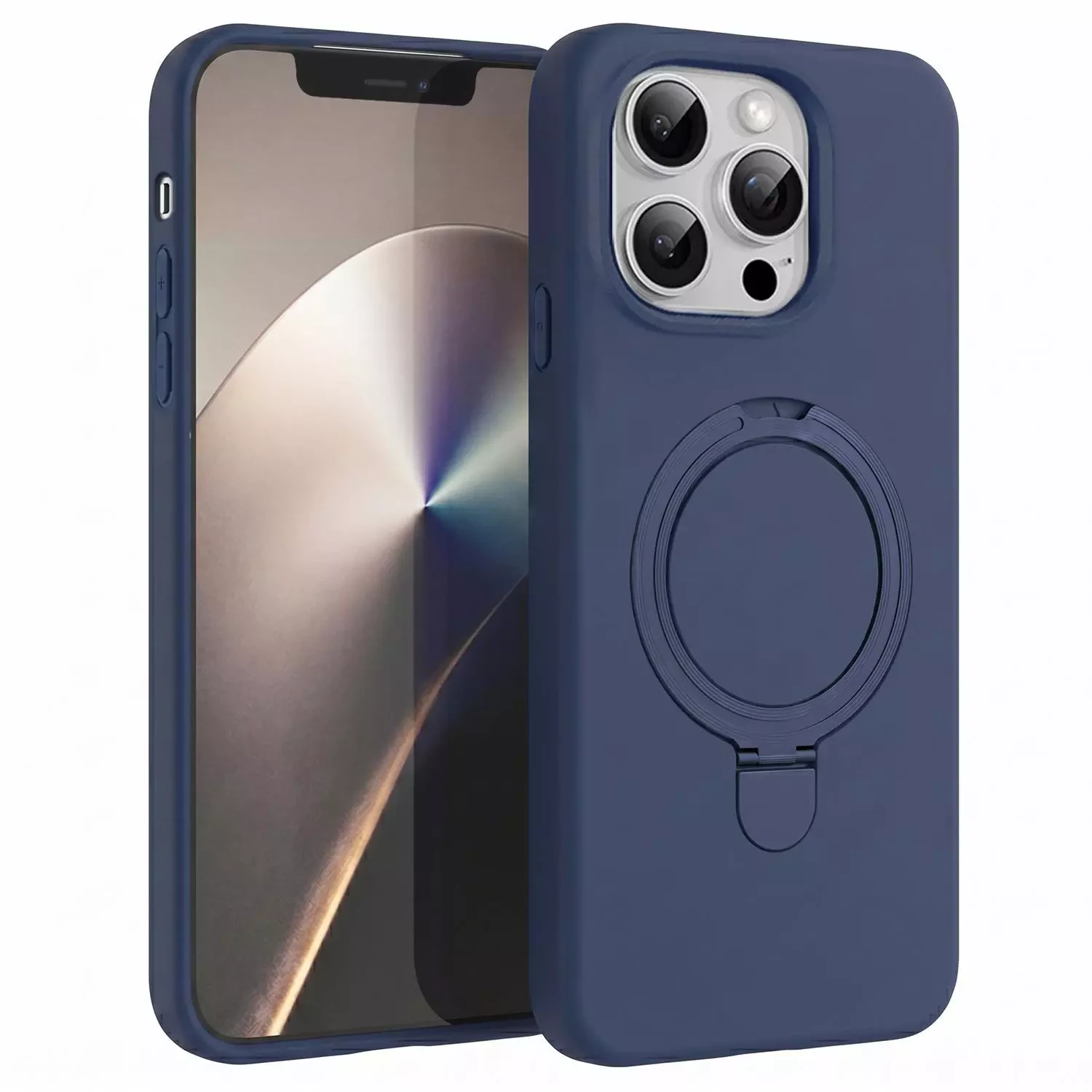 Microsonic Apple iPhone 13 Pro Max Kılıf Aura Stant MagSafe Lacivert