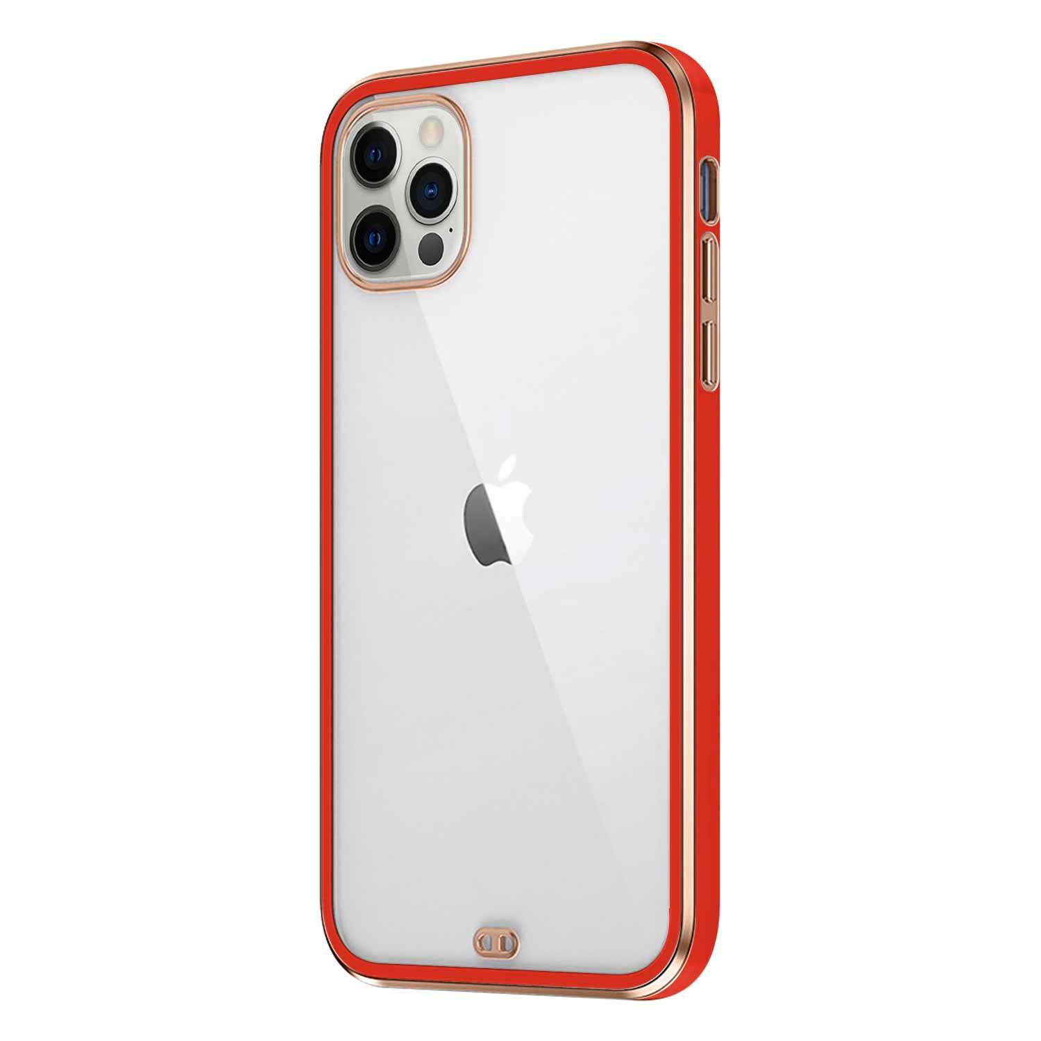 Microsonic Apple iPhone 13 Pro Max Kılıf Laser Plated Soft Kırmızı