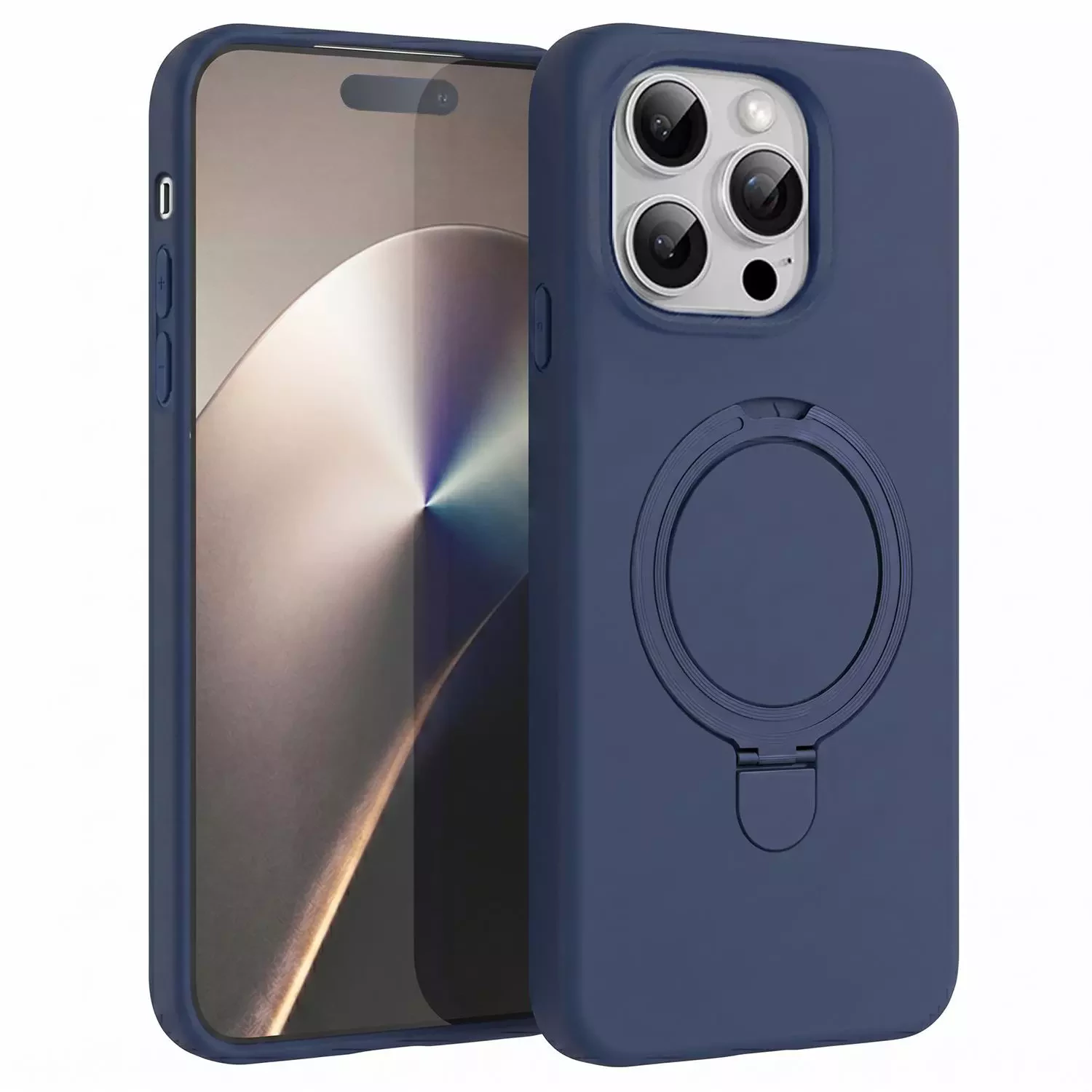 Microsonic Apple iPhone 14 Pro Max Kılıf Aura Stant MagSafe Lacivert
