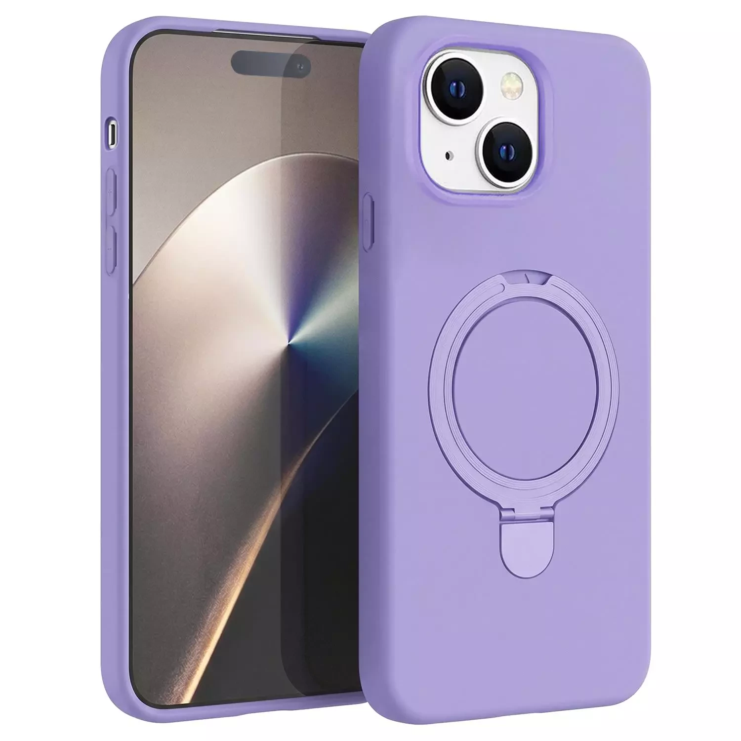 Microsonic Apple iPhone 15 Kılıf Aura Stant MagSafe Lila