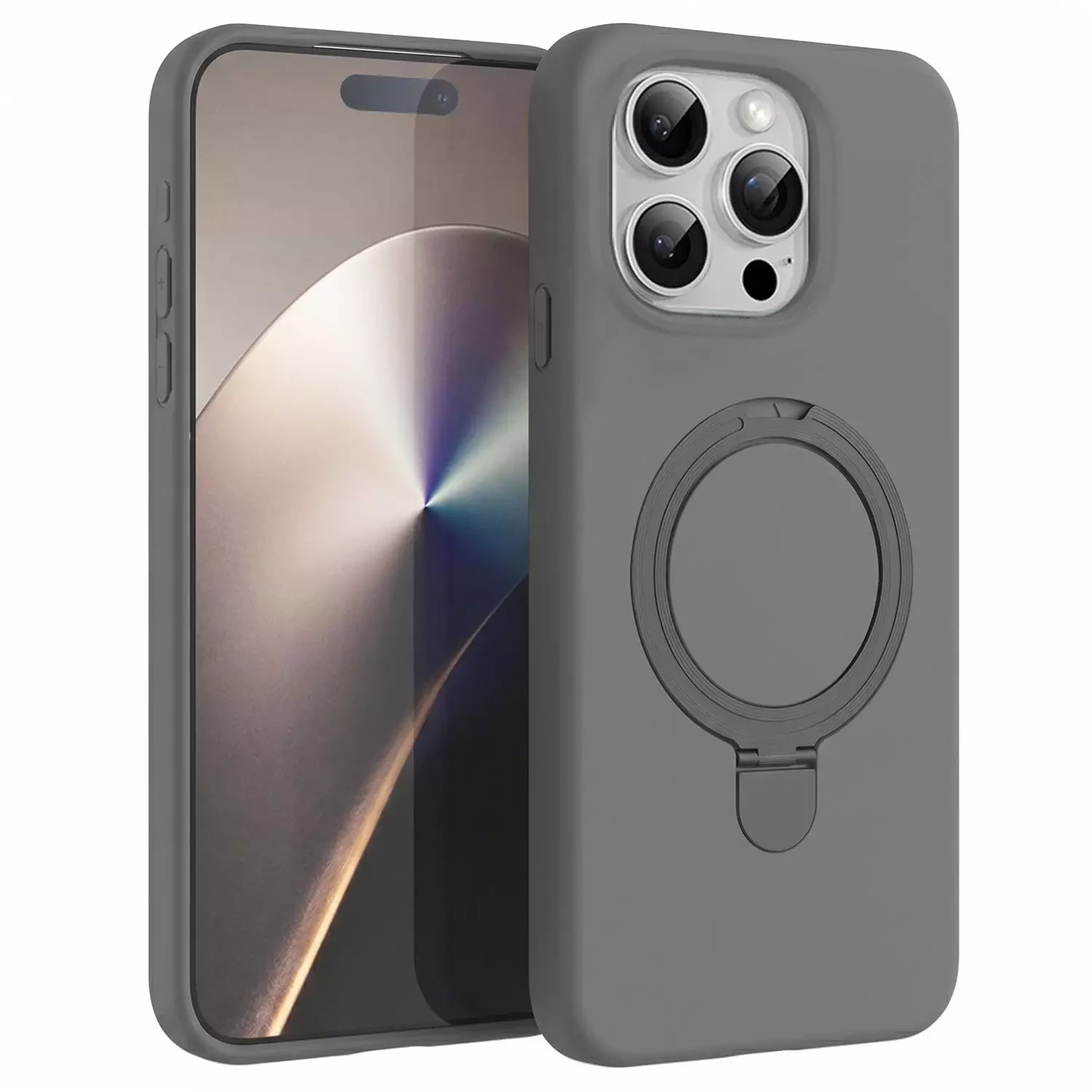 Microsonic Apple iPhone 15 Pro Kılıf Aura Stant MagSafe Gri