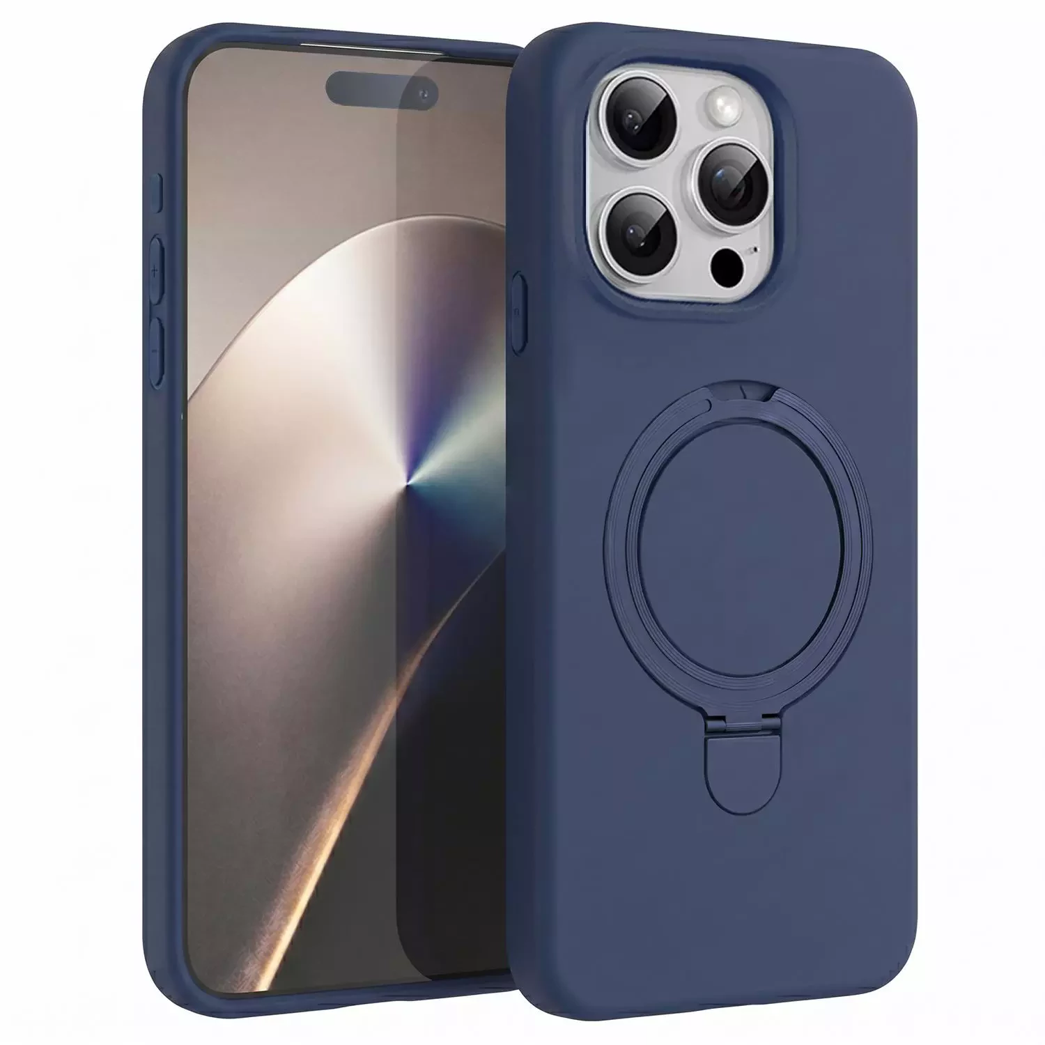 Microsonic Apple iPhone 15 Pro Kılıf Aura Stant MagSafe Lacivert
