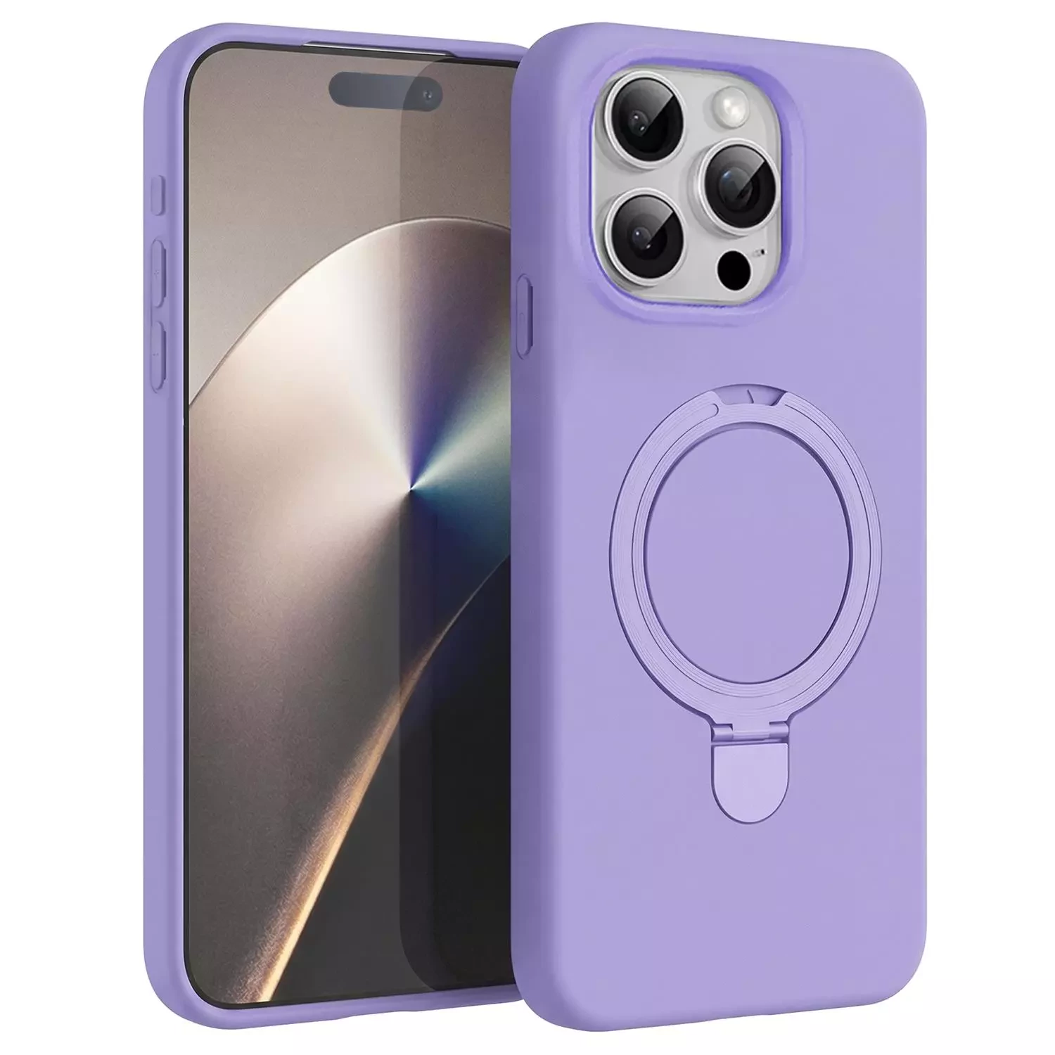 Microsonic Apple iPhone 15 Pro Kılıf Aura Stant MagSafe Lila