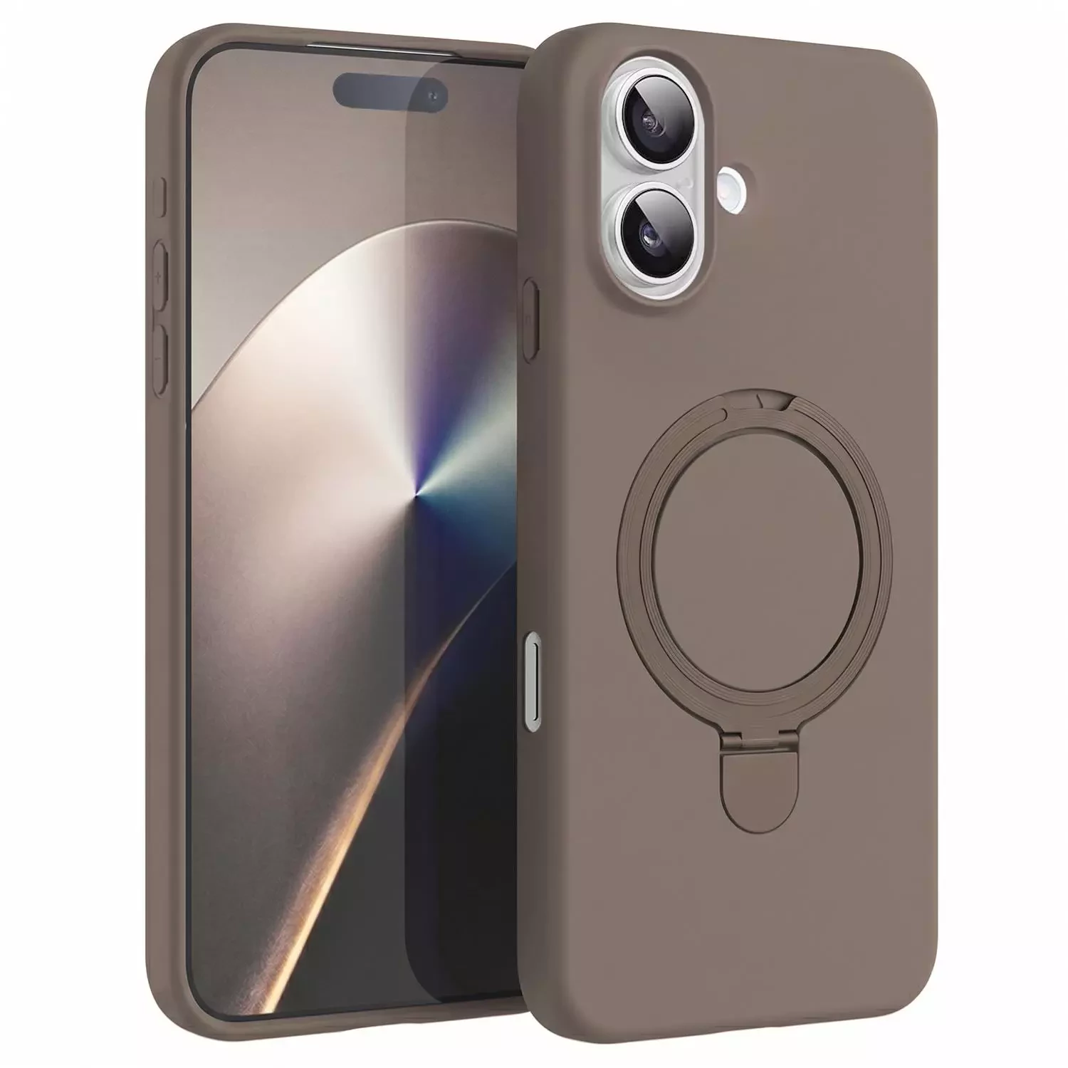 Microsonic Apple iPhone 16 Kılıf Aura Stant MagSafe Kahverengi