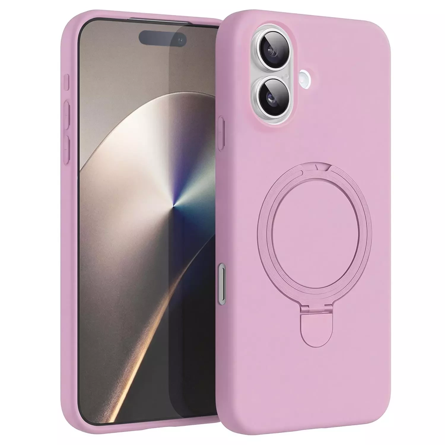 Microsonic Apple iPhone 16 Plus Kılıf Aura Stant MagSafe Pembe
