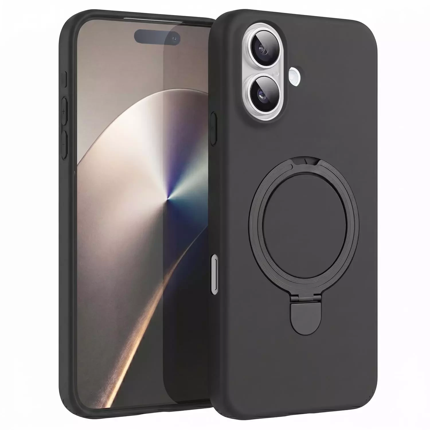 Microsonic Apple iPhone 16 Plus Kılıf Aura Stant MagSafe Siyah