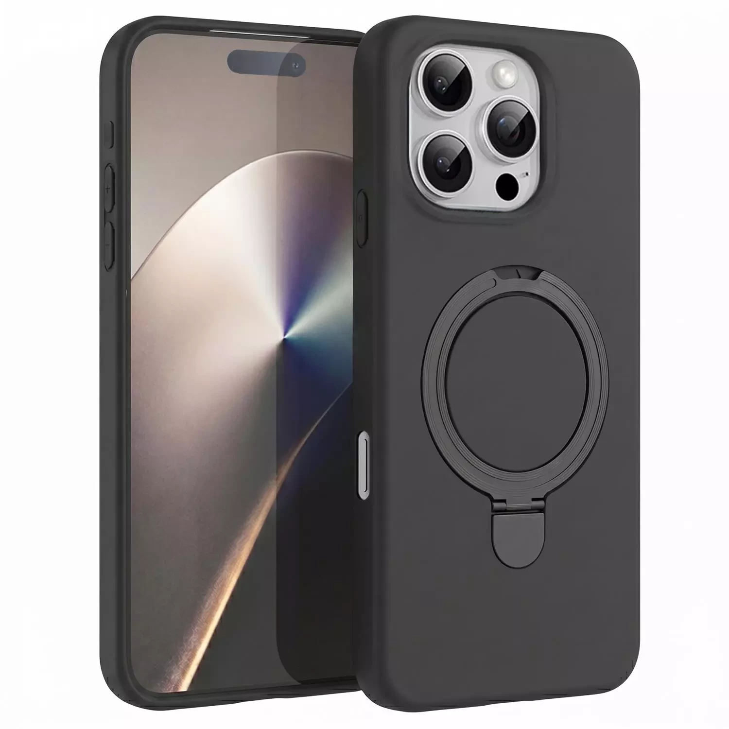 Microsonic Apple iPhone 16 Pro Kılıf Aura Stant MagSafe Siyah