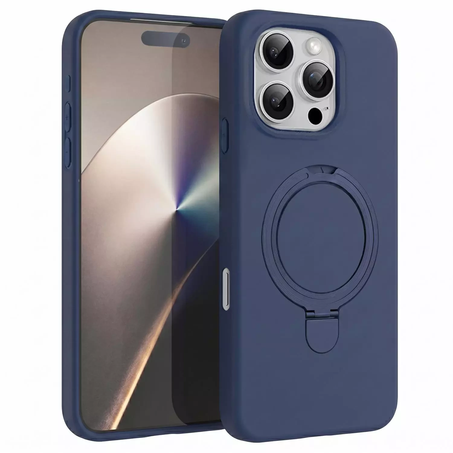 Microsonic Apple iPhone 16 Pro Max Kılıf Aura Stant MagSafe Lacivert