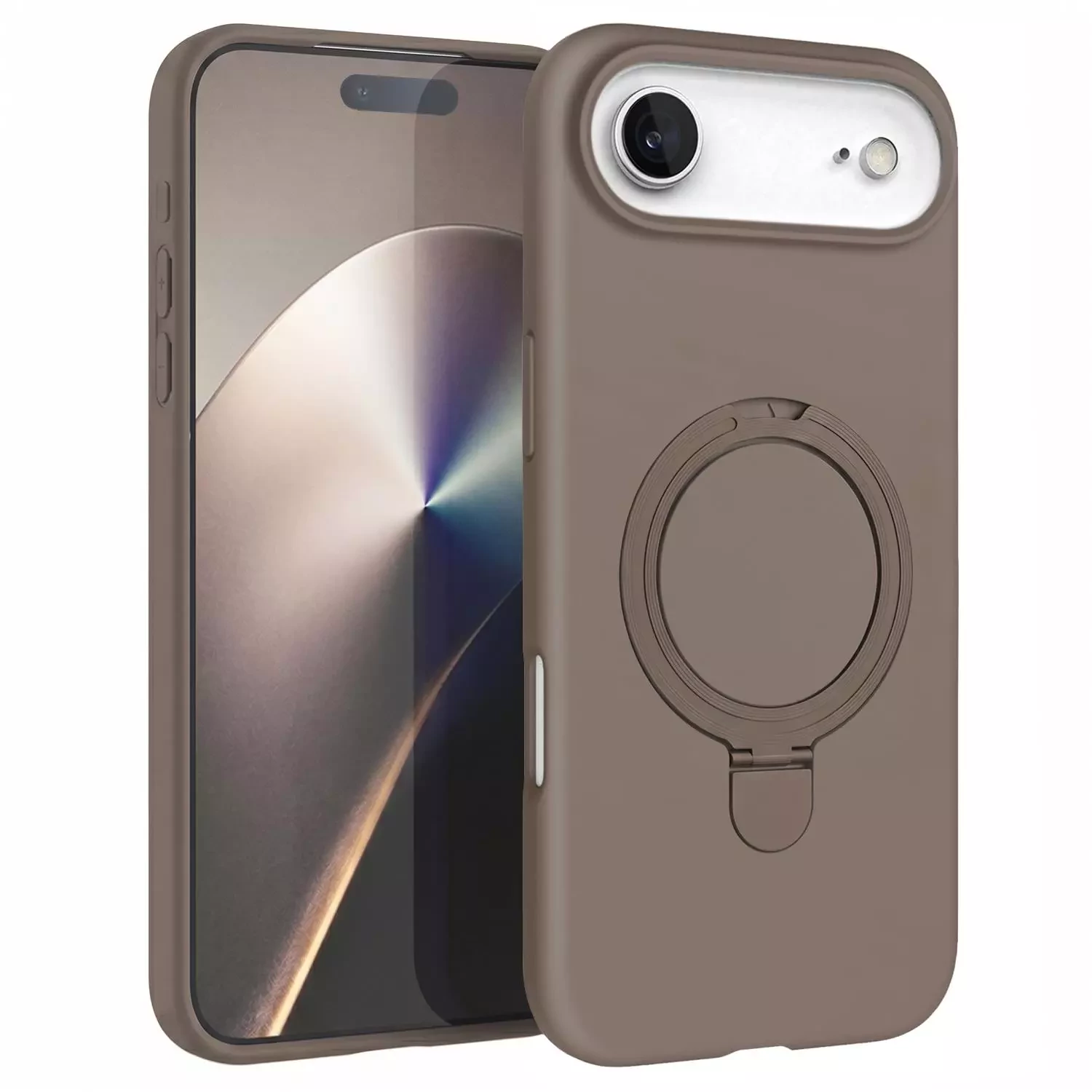 Microsonic Apple iPhone 17 Air Kılıf Aura Stant MagSafe Kahverengi