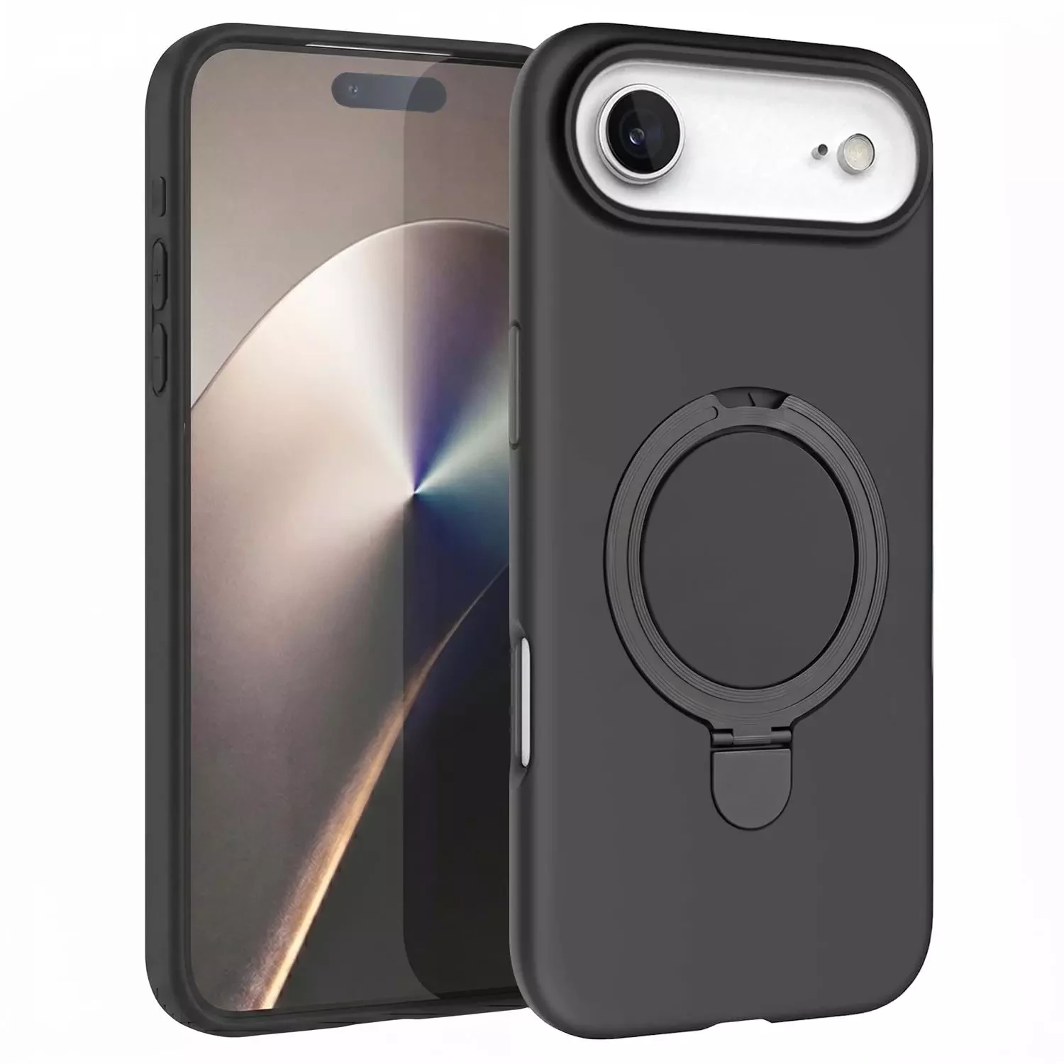 Microsonic Apple iPhone 17 Air Kılıf Aura Stant MagSafe Siyah