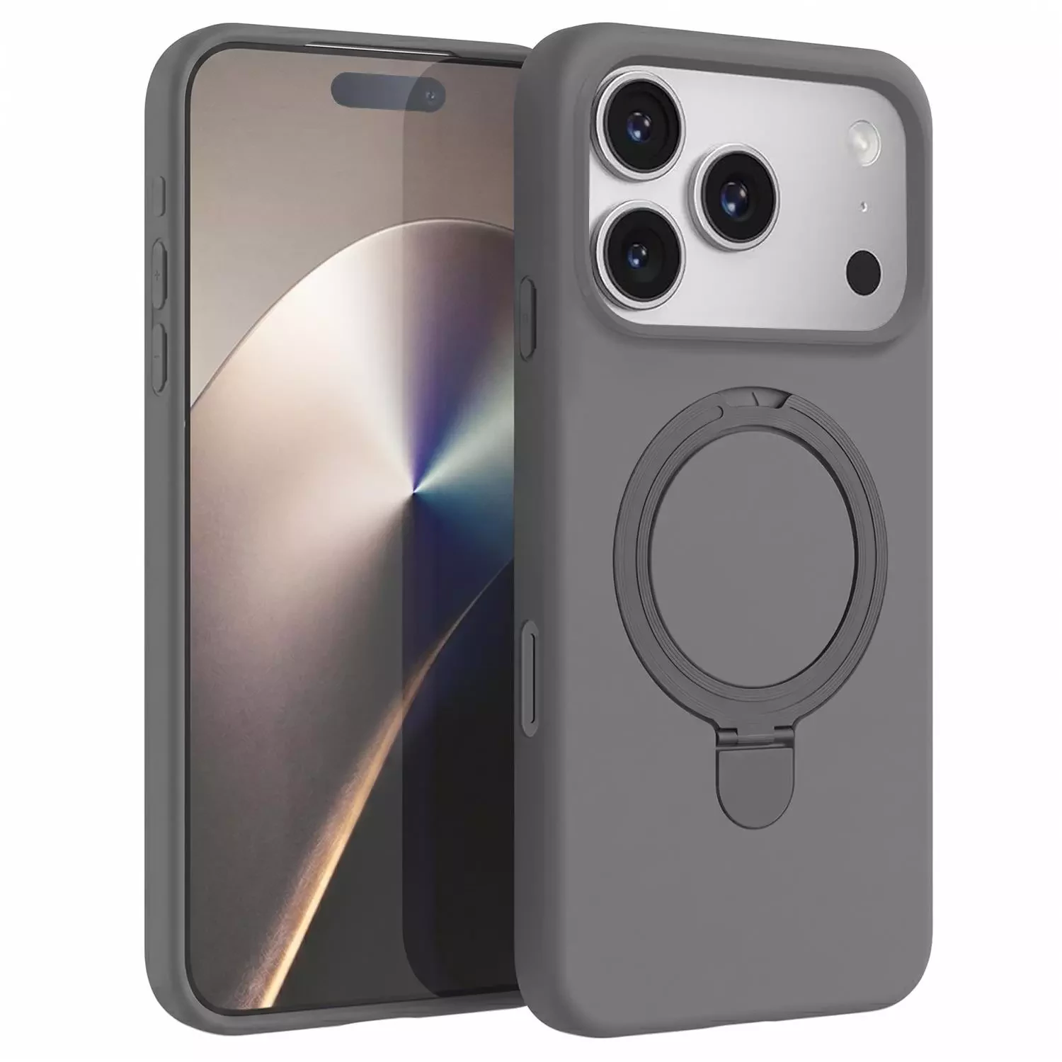 Microsonic Apple iPhone 17 Pro Kılıf Aura Stant MagSafe Gri