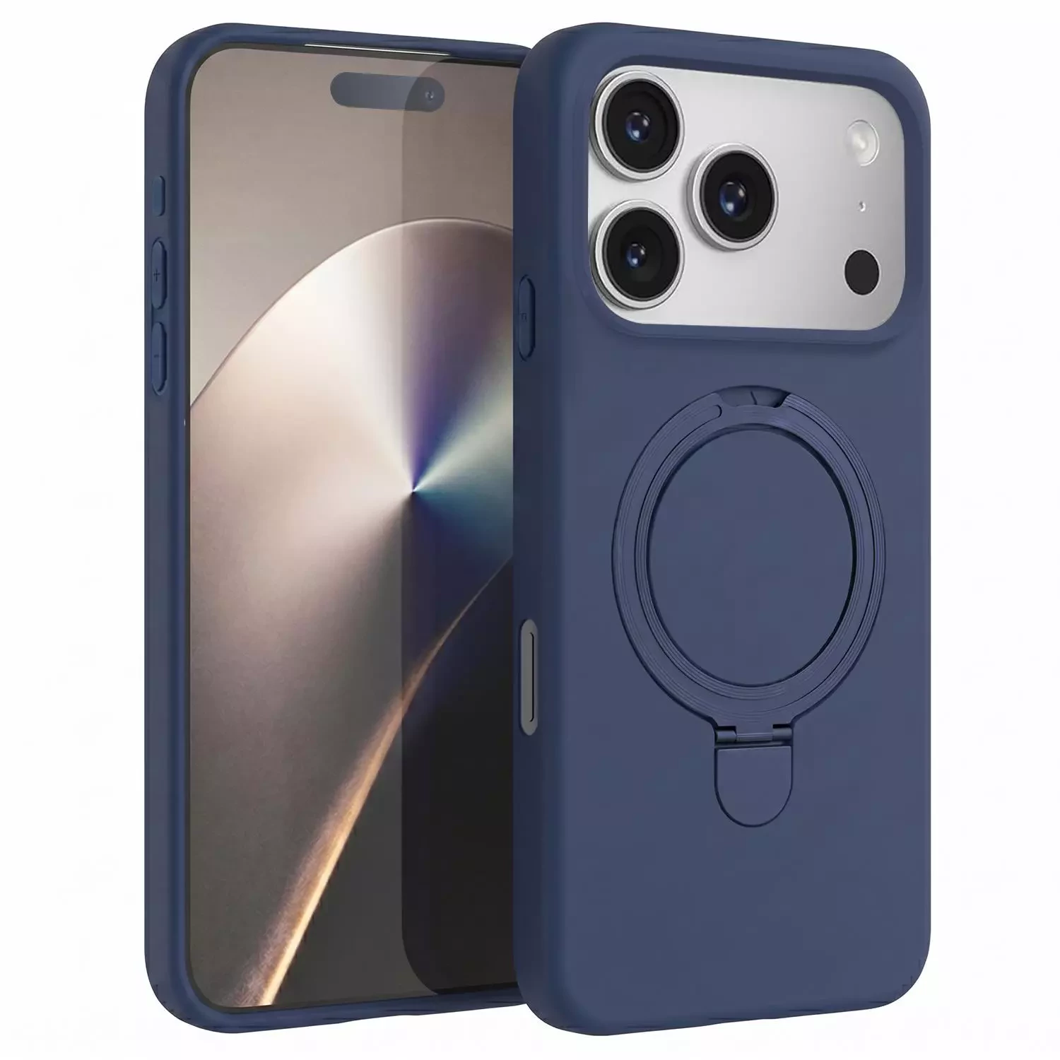 Microsonic Apple iPhone 17 Pro Kılıf Aura Stant MagSafe Lacivert