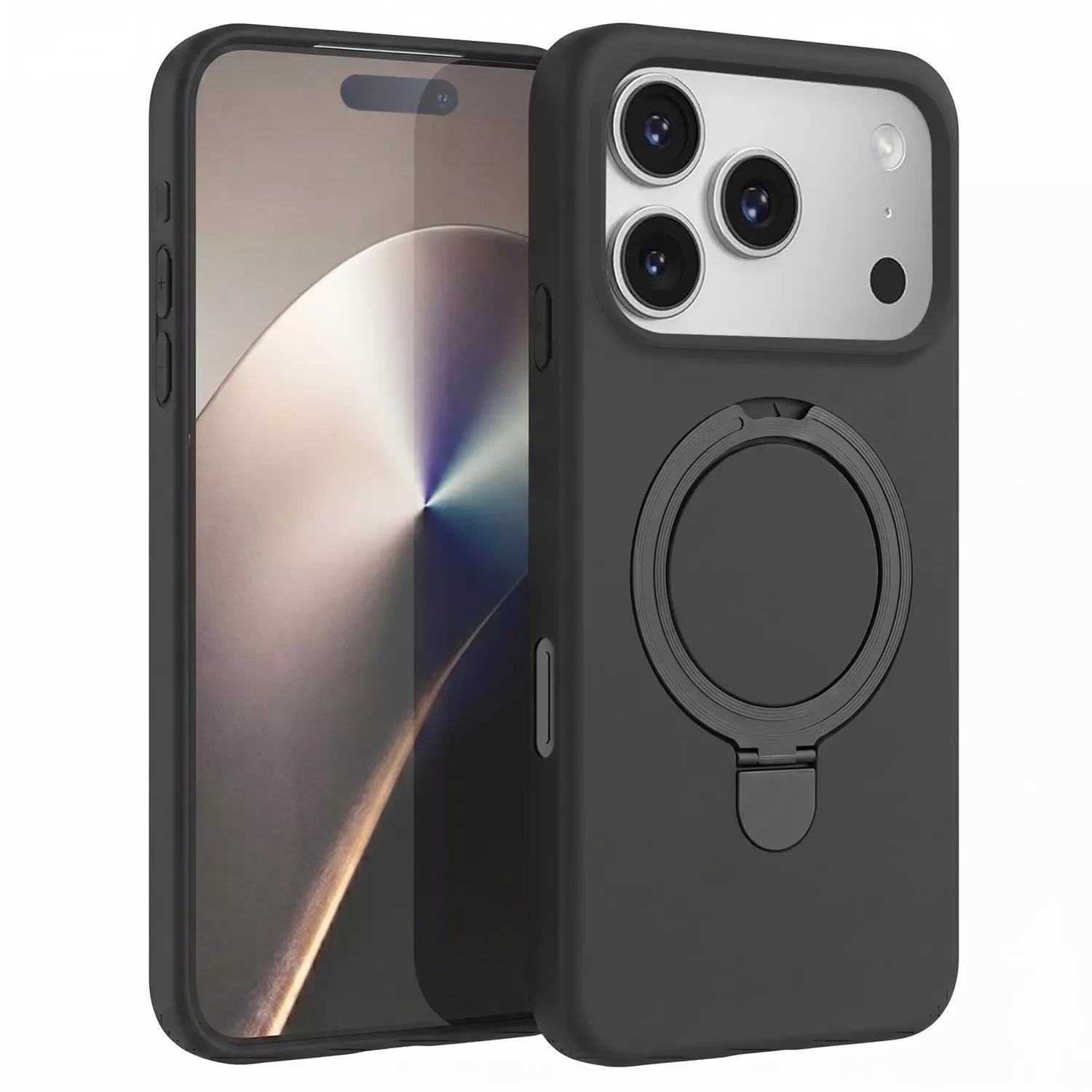 Microsonic Apple iPhone 17 Pro Kılıf Aura Stant MagSafe Siyah