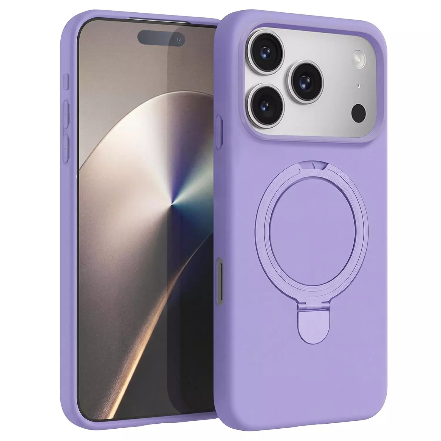 Microsonic Apple iPhone 17 Pro Max Kılıf Aura Stant MagSafe Lila