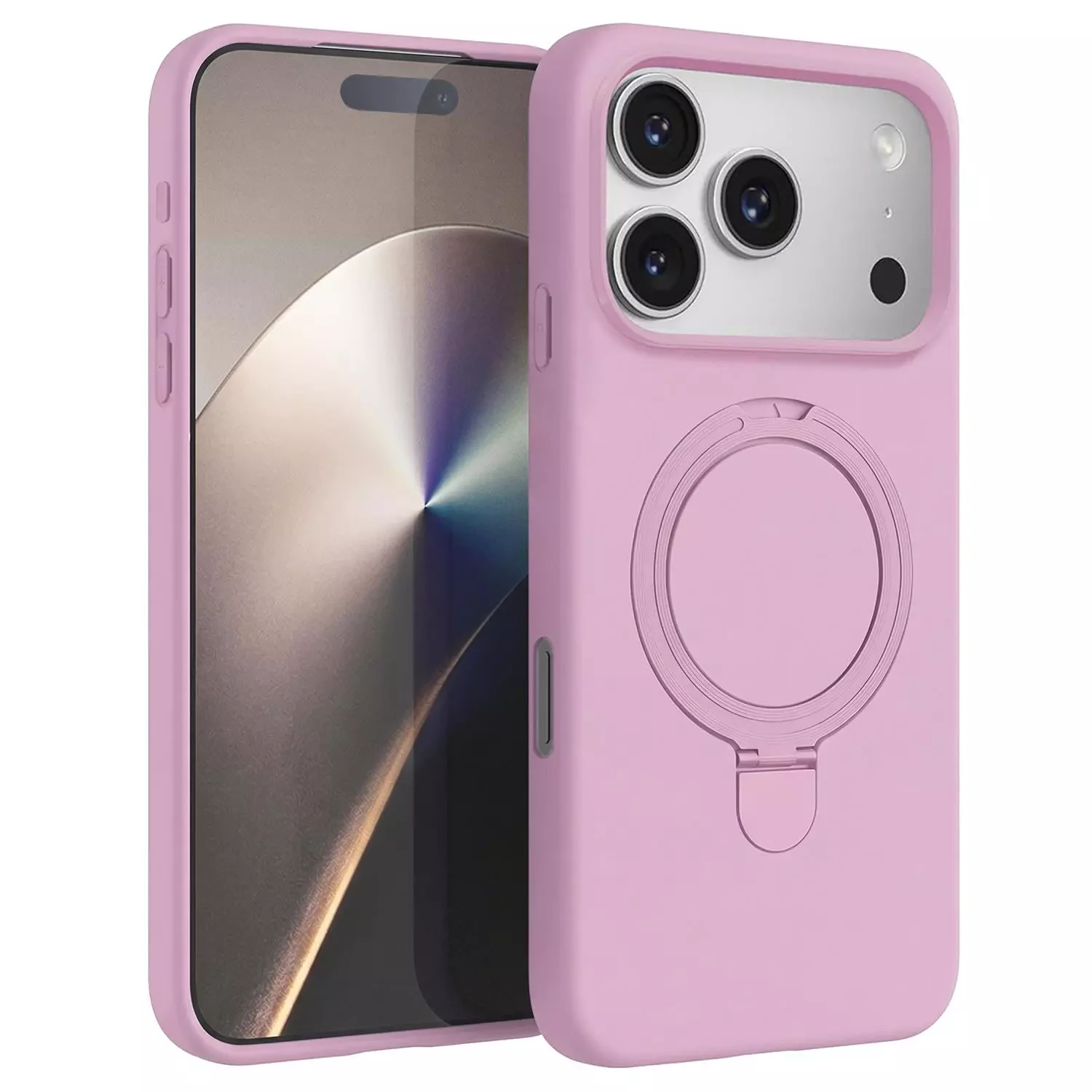 Microsonic Apple iPhone 17 Pro Max Kılıf Aura Stant MagSafe Pembe