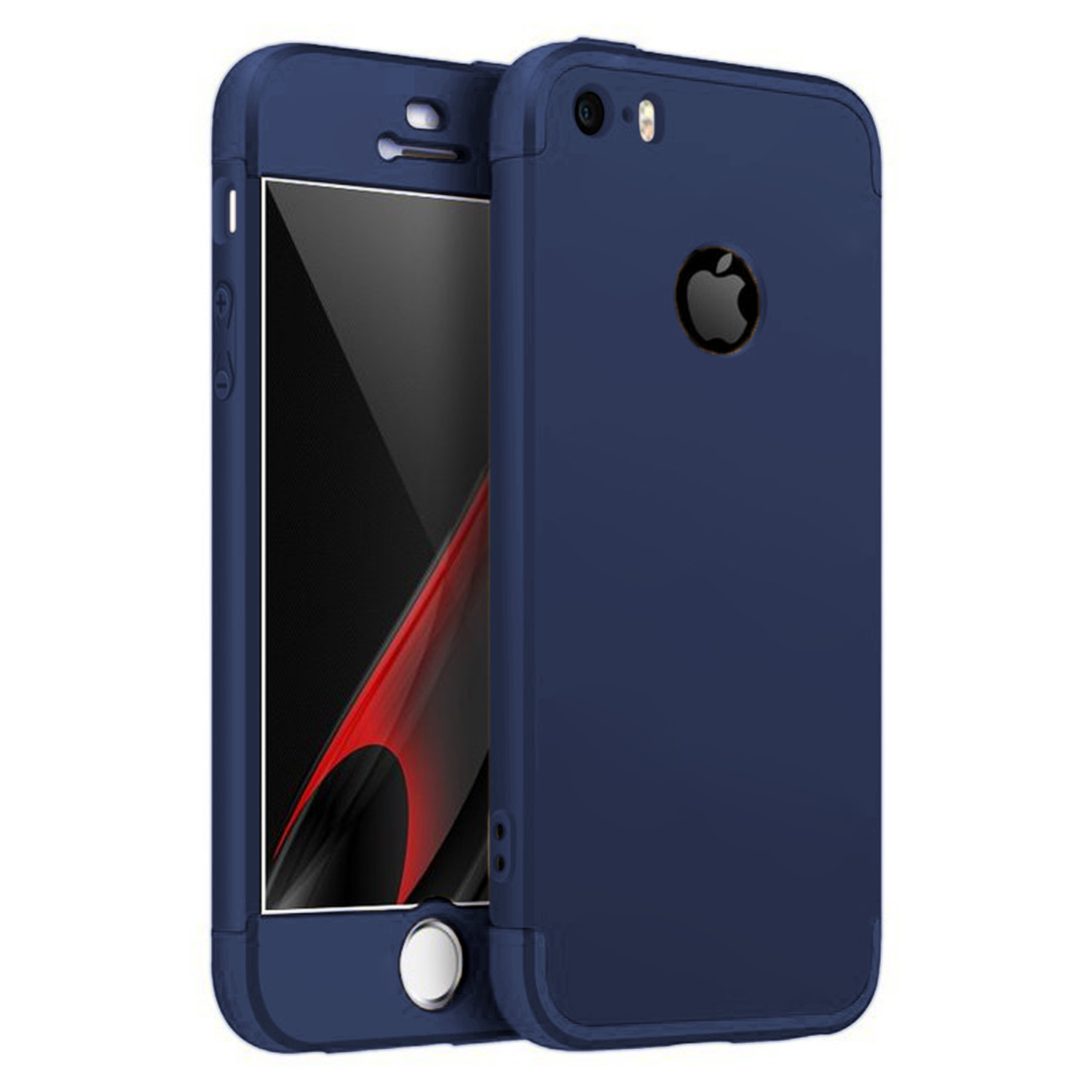 Microsonic Apple iPhone 5 / 5S Kılıf Double Dip 360 Protective Lacivert