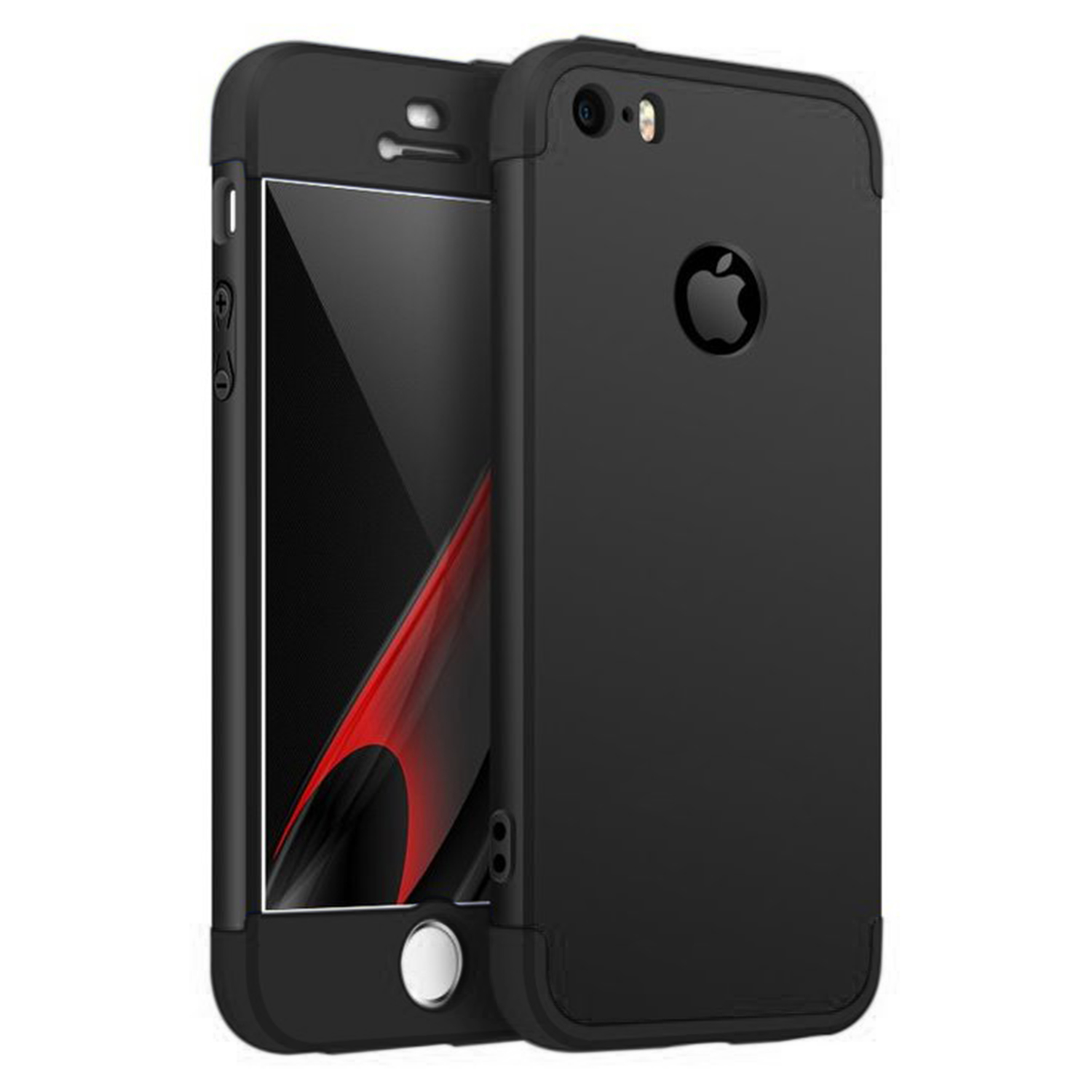 Microsonic Apple iPhone 5 / 5S Kılıf Double Dip 360 Protective Siyah