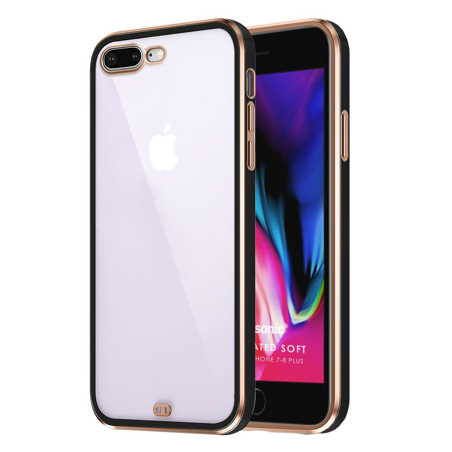 Microsonic Apple iPhone 7 Plus Kılıf Laser Plated Soft Siyah