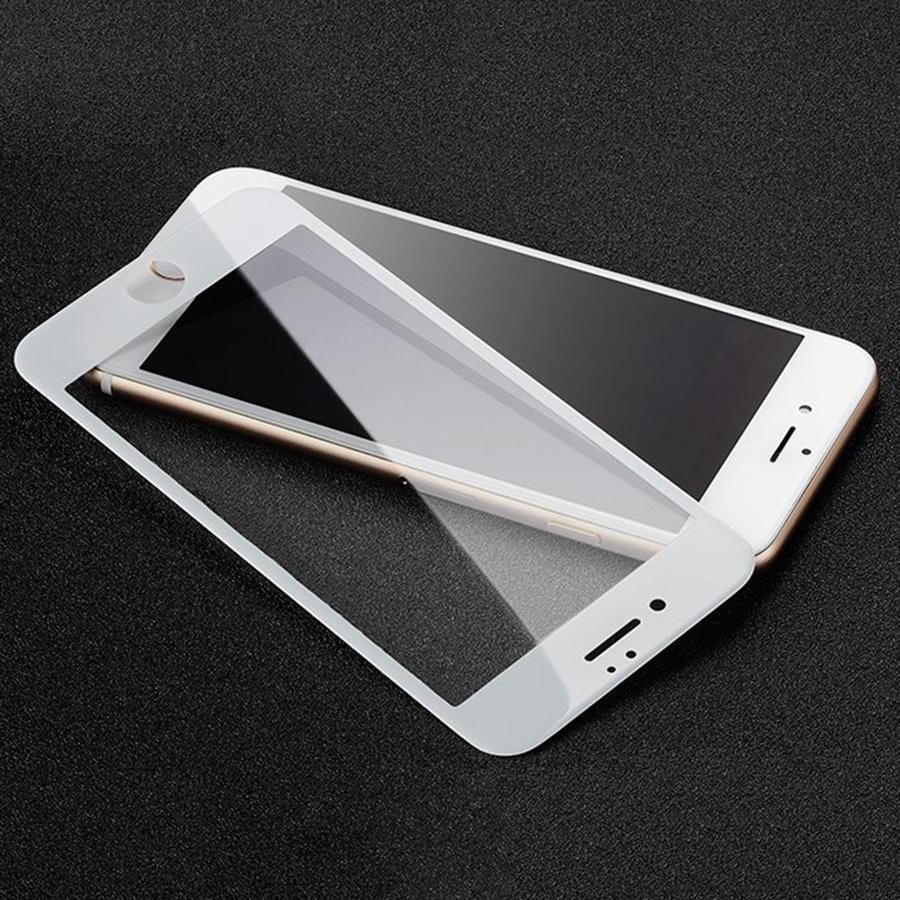 Microsonic Apple iPhone 8 Tam Kaplayan Temperli Cam Ekran koruyucu Kırılmaz Film Beyaz