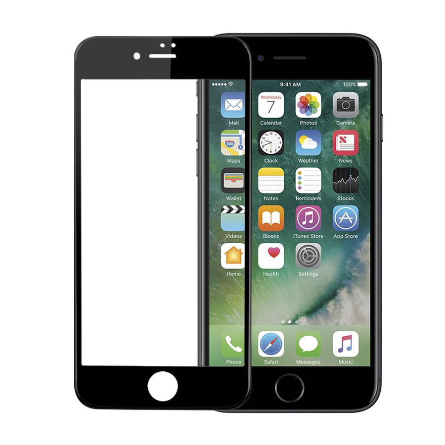 Microsonic Apple iPhone 8 Tam Kaplayan Temperli Cam Ekran koruyucu Kırılmaz Film Siyah