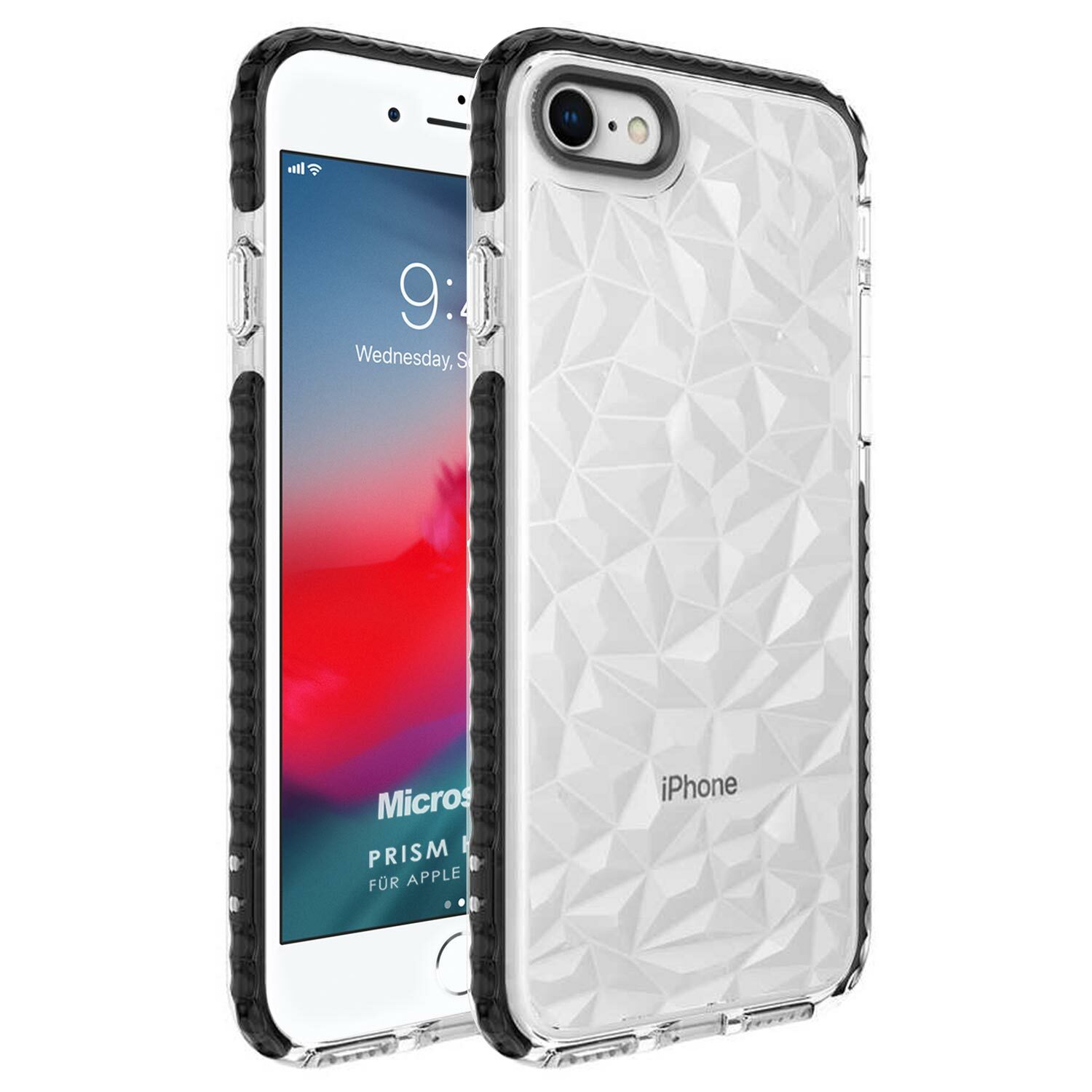 Microsonic Apple iPhone 8 Kılıf Prism Hybrid Siyah