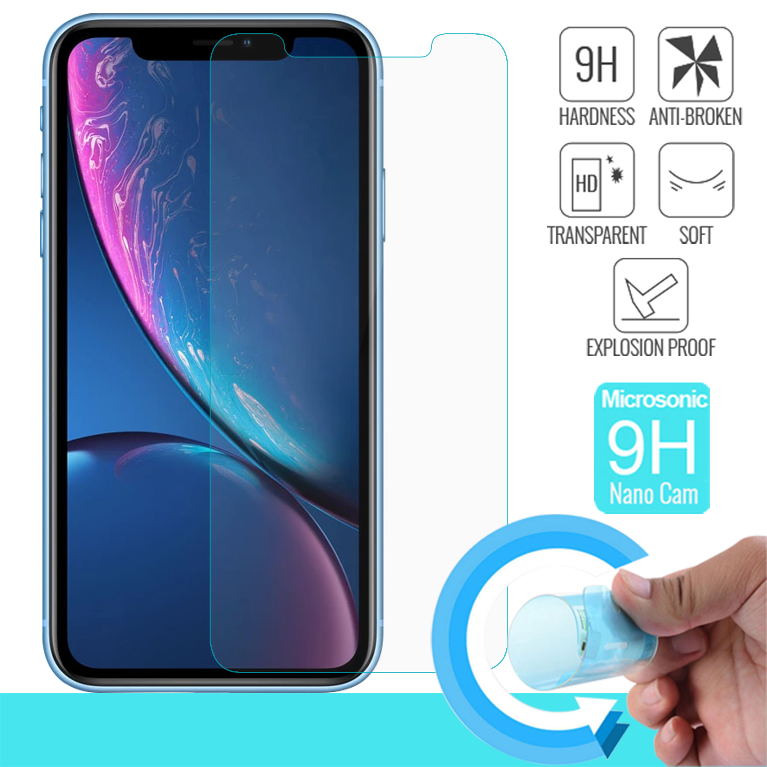 Microsonic Apple iPhone XR (6.1'') Nano Cam Ekran koruyucu Kırılmaz film