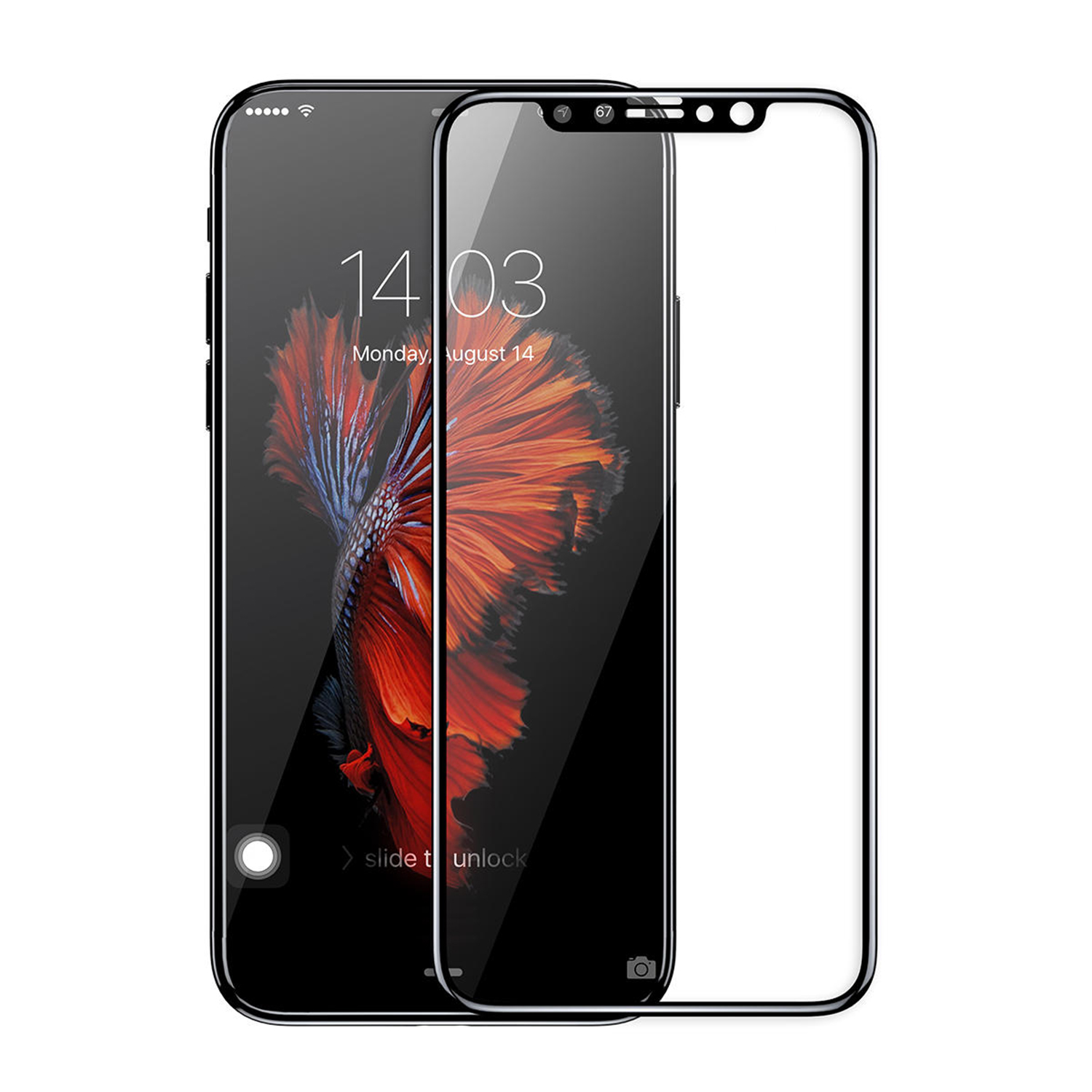 Microsonic Apple iPhone XS Max (6.5'') Tam Kaplayan Temperli Cam Ekran koruyucu Siyah