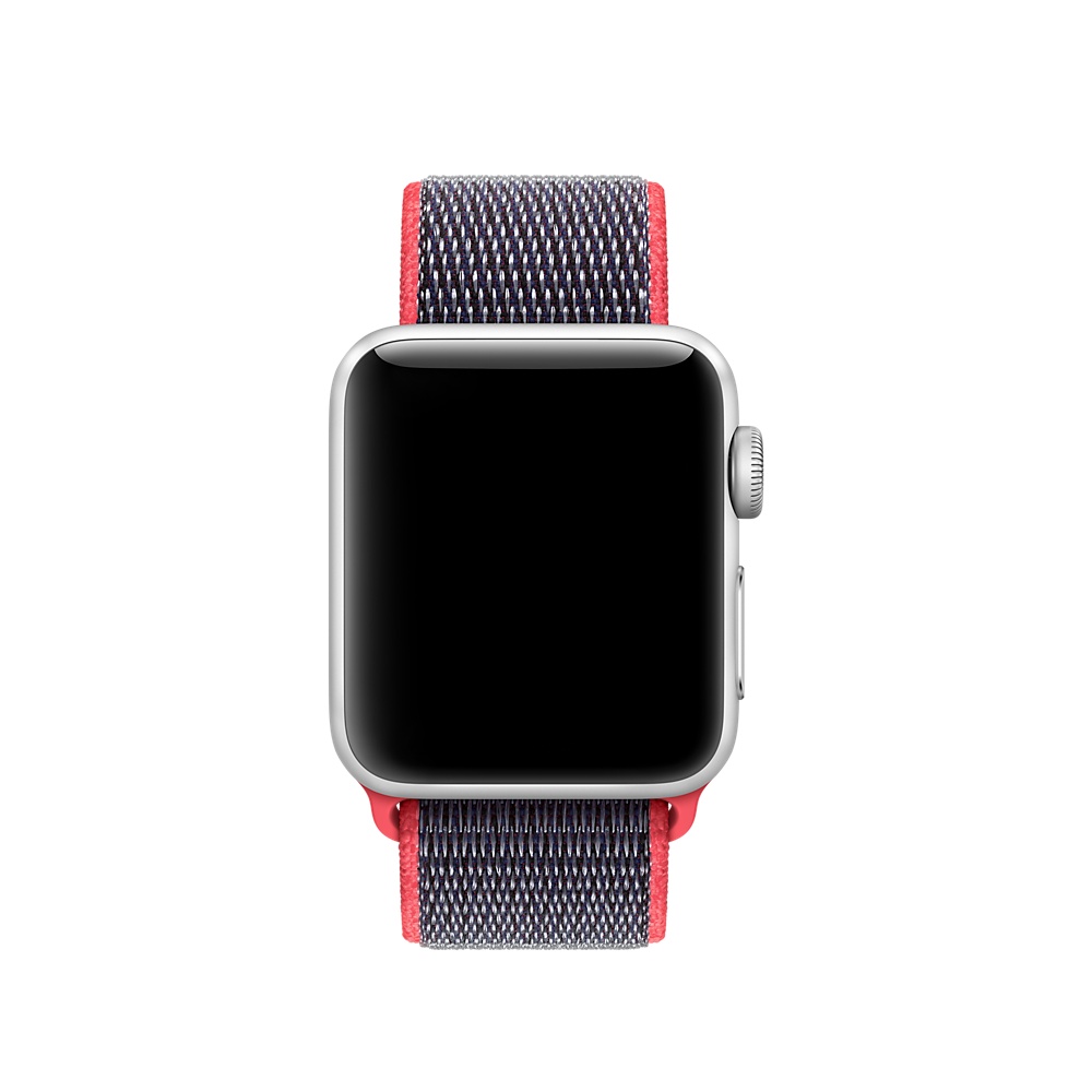 Microsonic Apple Watch 3 42mm Nylon Loop Kordon Fuşya