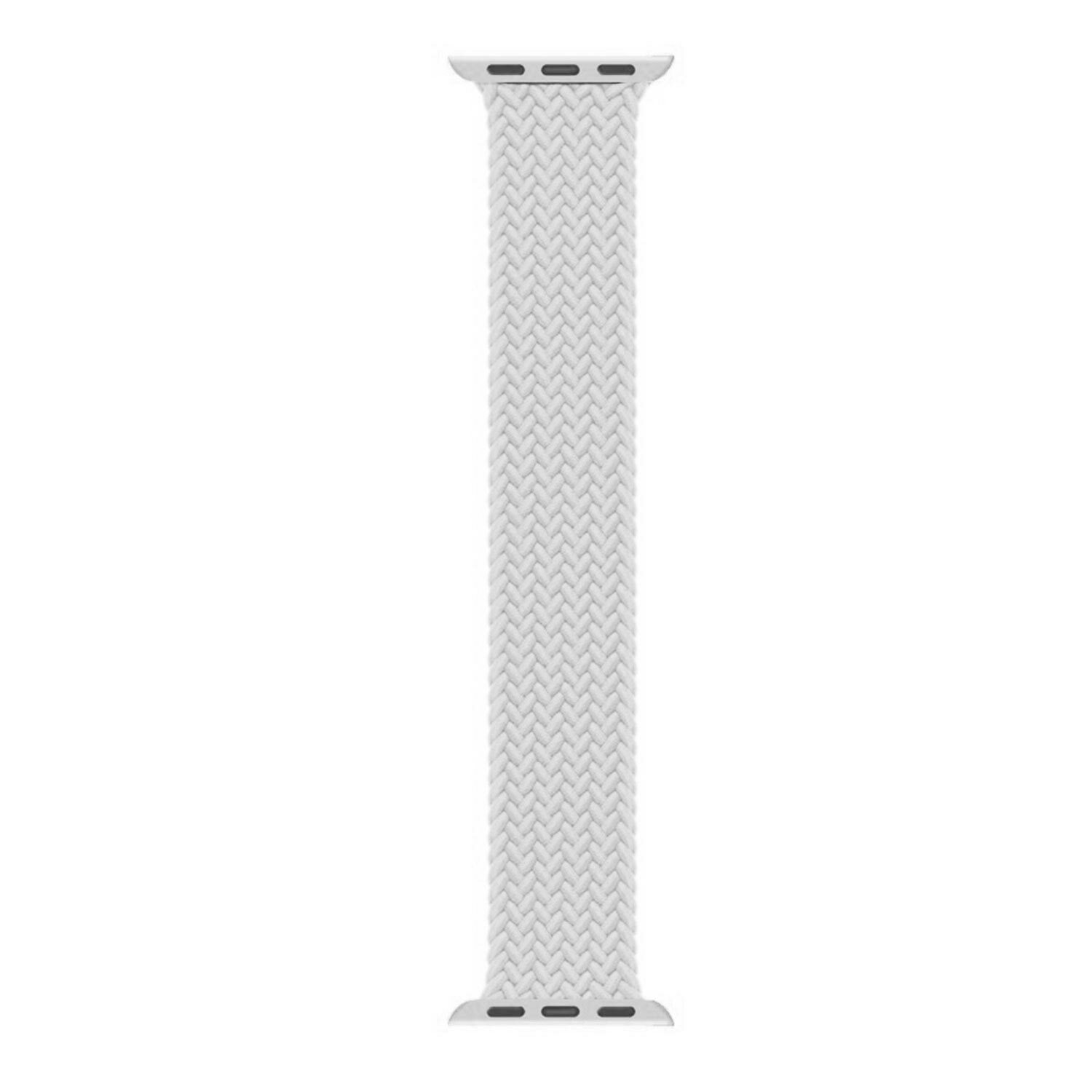 Microsonic Apple Watch Series 6 40mm Kordon, (Large Size, 160mm) Knitted Fabric Single Loop Beyaz