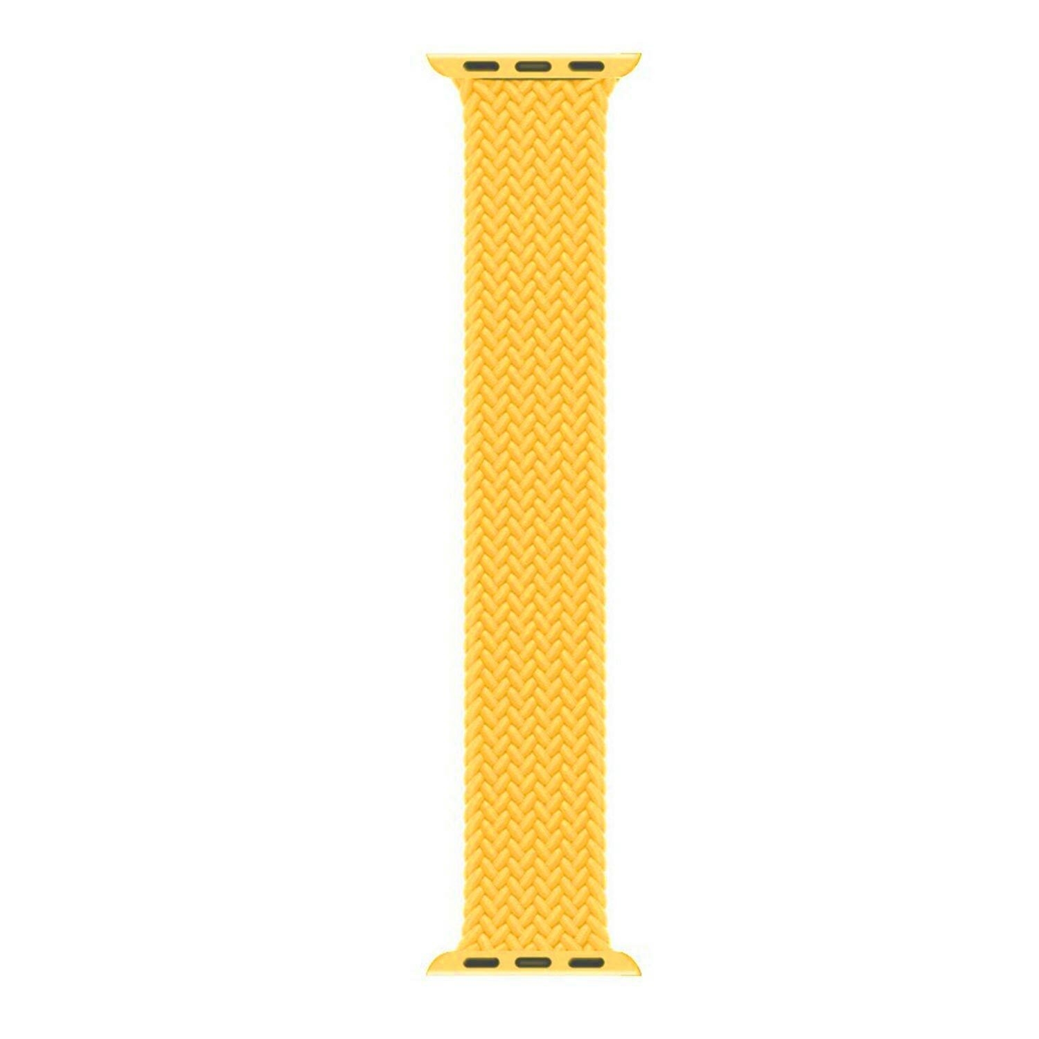 Microsonic Apple Watch Series 6 40mm Kordon, (Large Size, 160mm) Knitted Fabric Single Loop Sarı