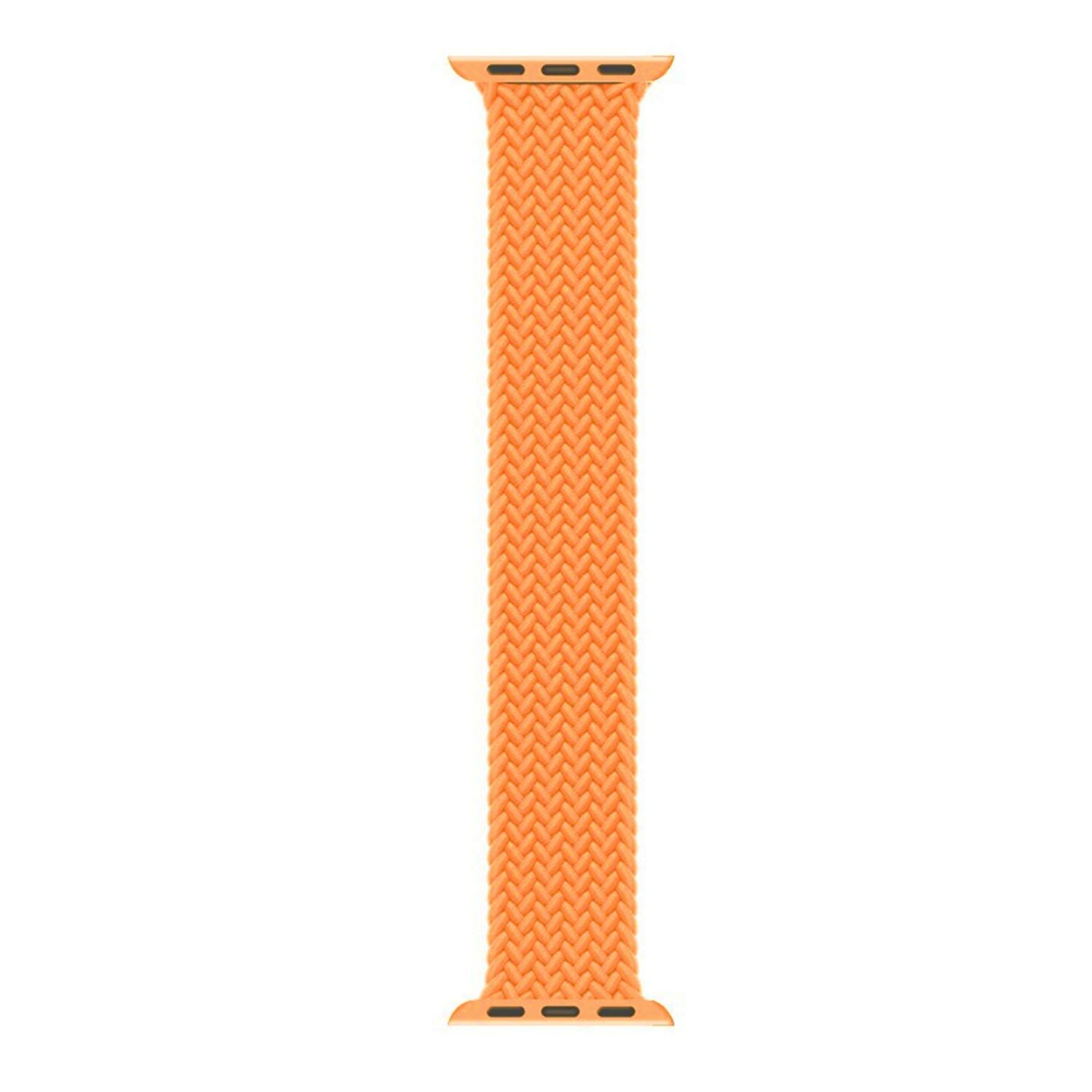 Microsonic Apple Watch Series 6 40mm Kordon, (Large Size, 160mm) Knitted Fabric Single Loop Turuncu