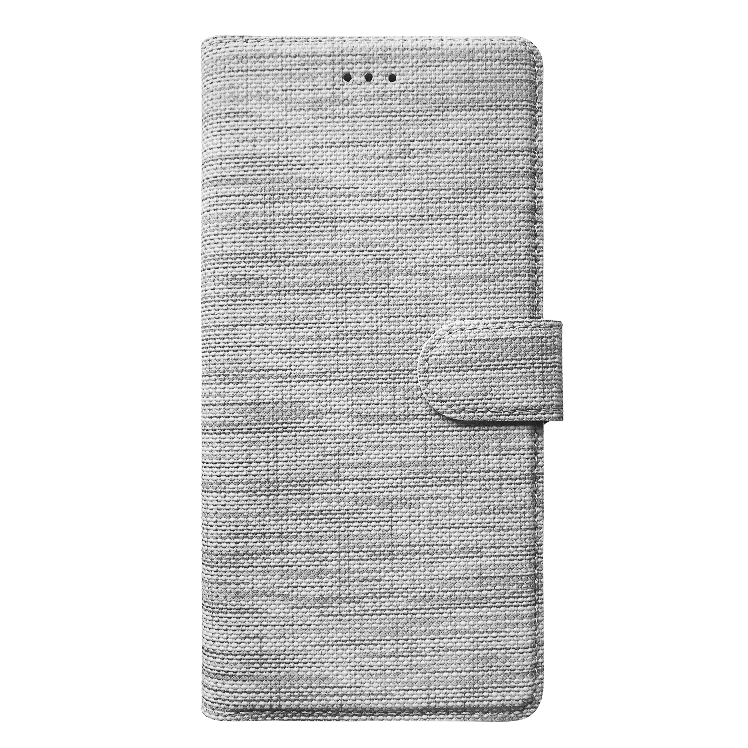 Microsonic Appple iPhone 13 Kılıf Fabric Book Wallet Gri