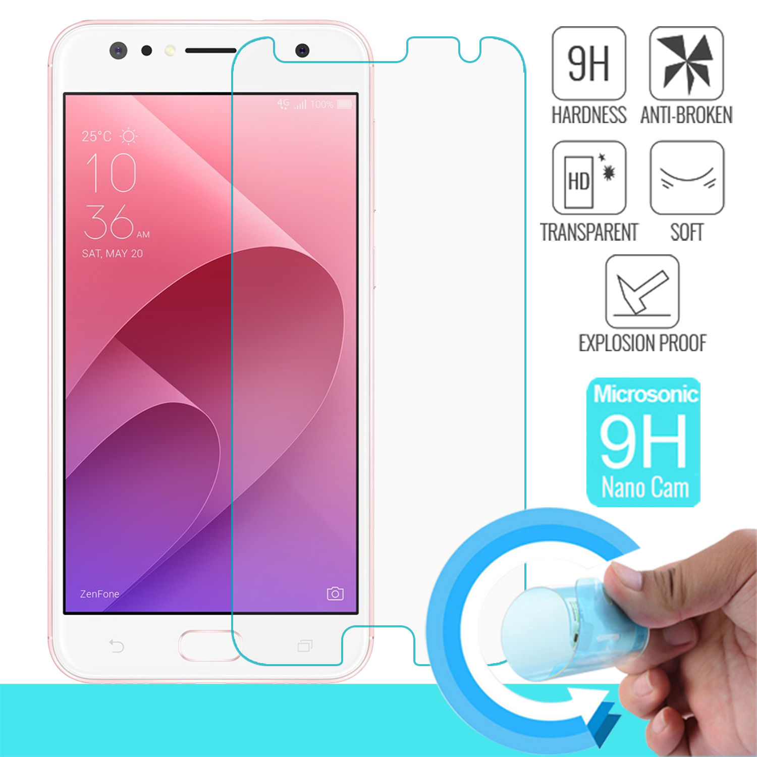 Microsonic Asus Zenfone Live (5.5'') ZB553KL Nano Cam Ekran koruyucu Kırılmaz film