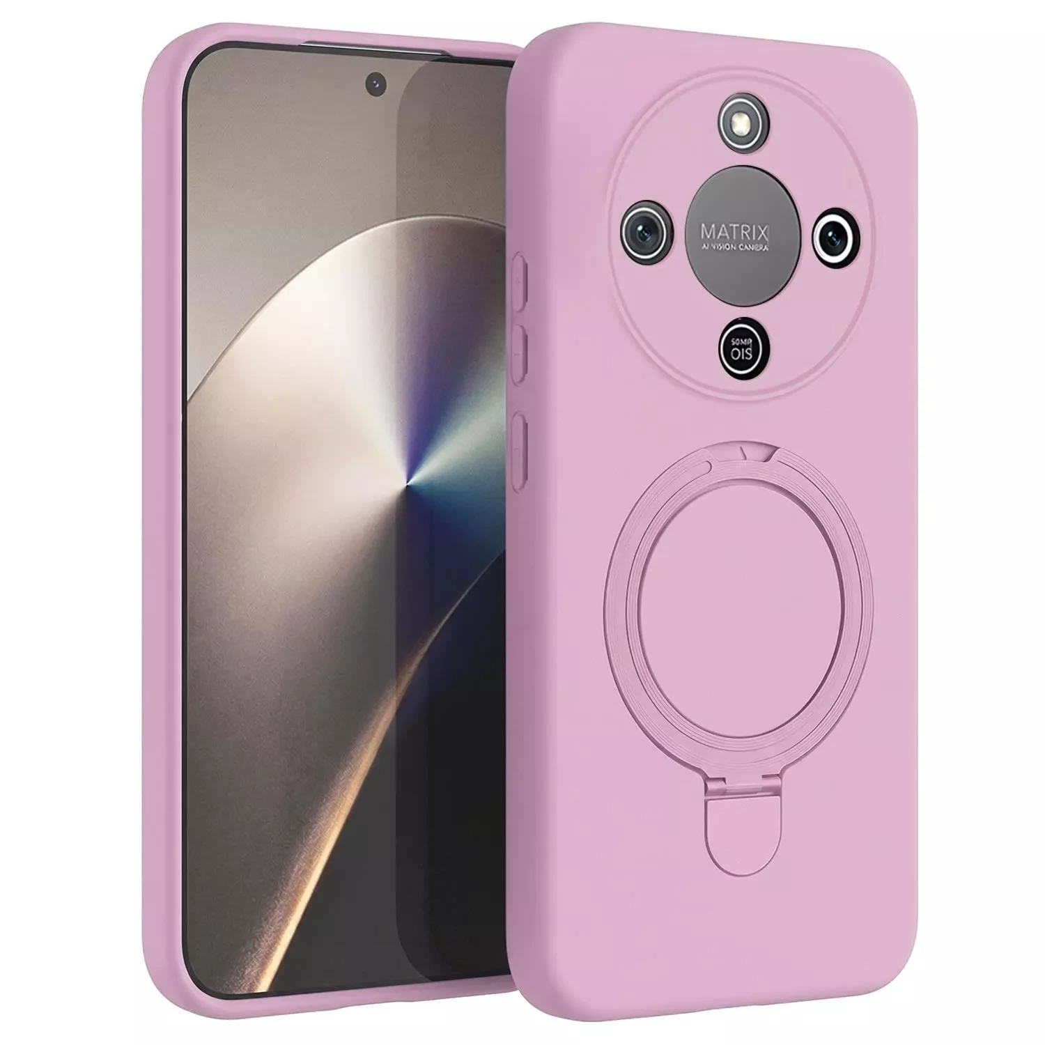 Microsonic Honor Magic 8 Lite Kılıf Aura Stant MagSafe Pembe
