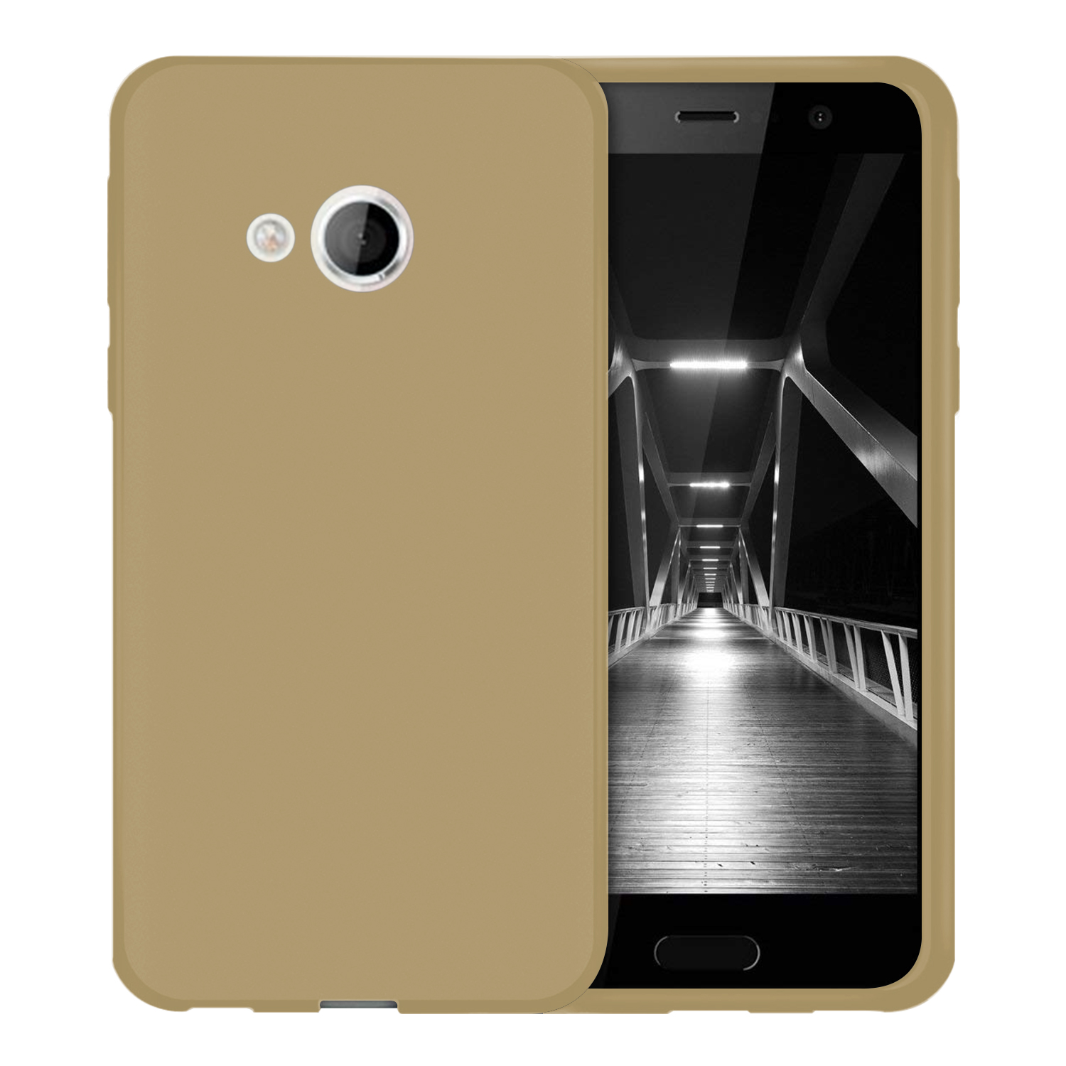 Microsonic HTC U Play Kılıf Matte Silicone Gold