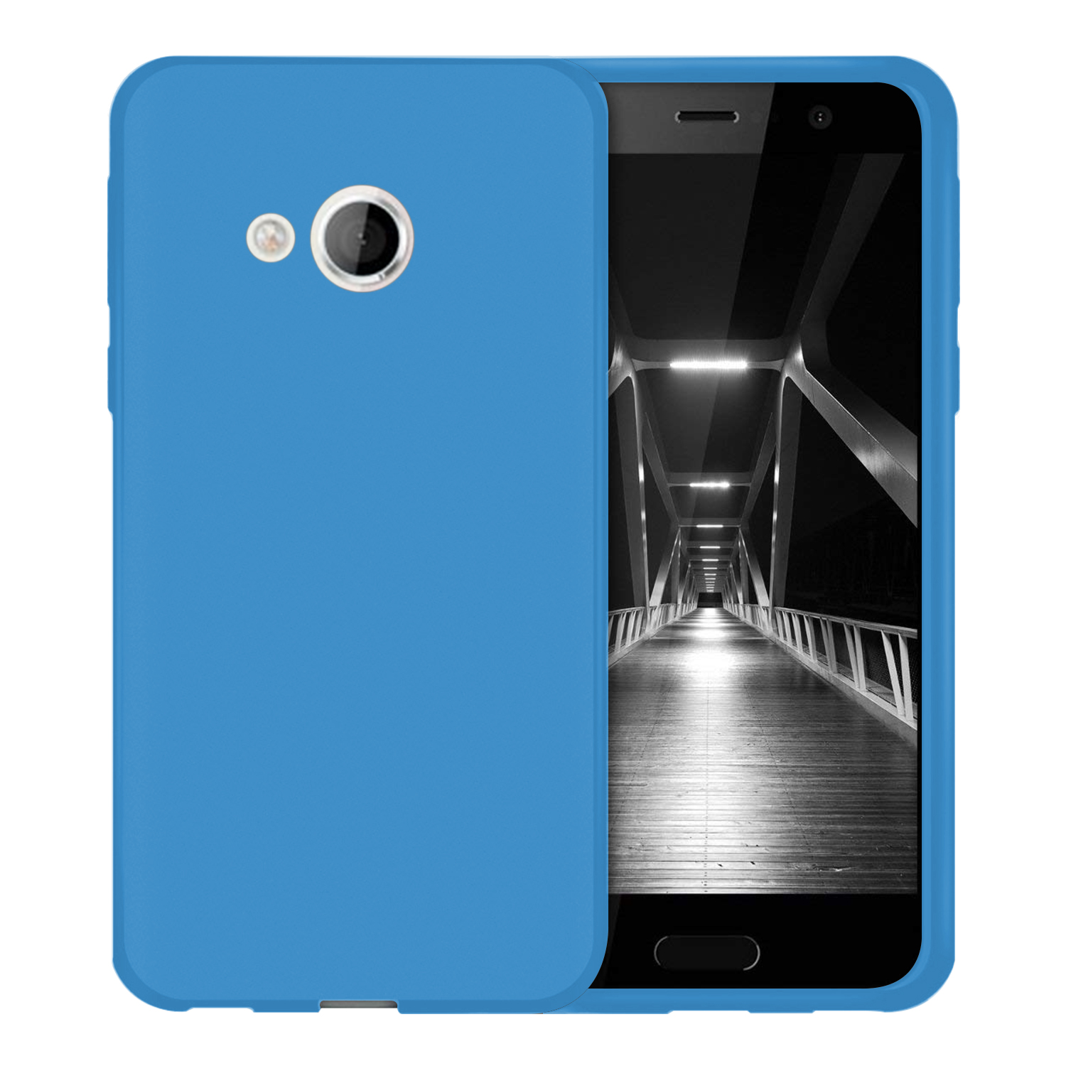 Microsonic HTC U Play Kılıf Matte Silicone Mavi