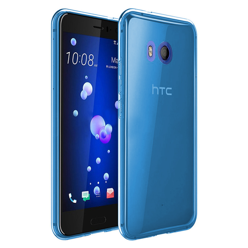 Microsonic HTC U11 Kılıf Transparent Soft Mavi