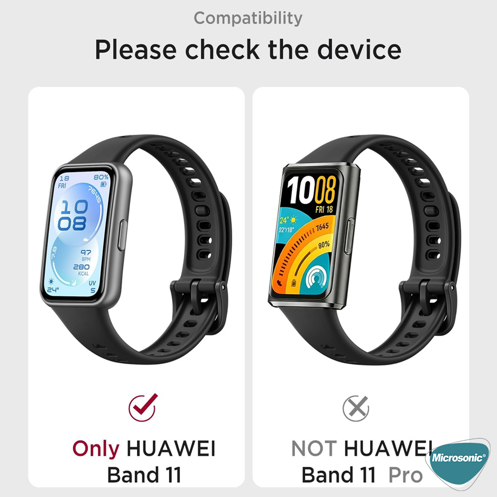 Microsonic Huawei Band 11 Kılıf 360 Full Round Soft Silicone Şeffaf